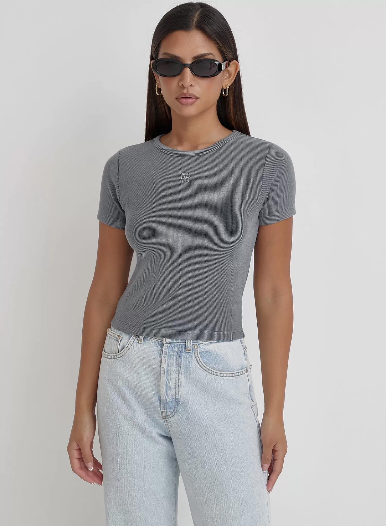 Acid Wash Baby Tee- Kassi-4th & Reckless Shop