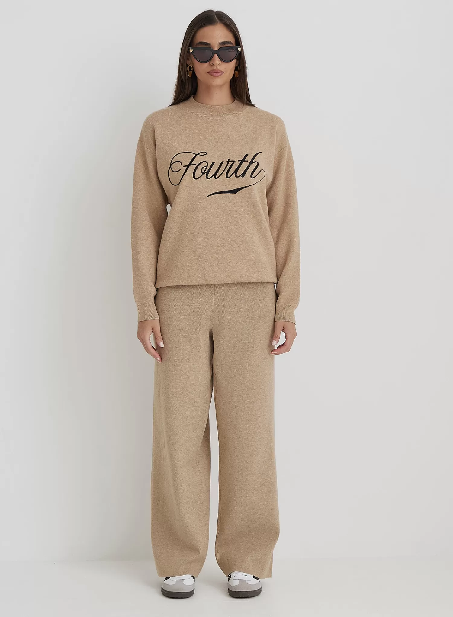 Beige Knitted Fourth Jumper- Avery-4th & Reckless Store