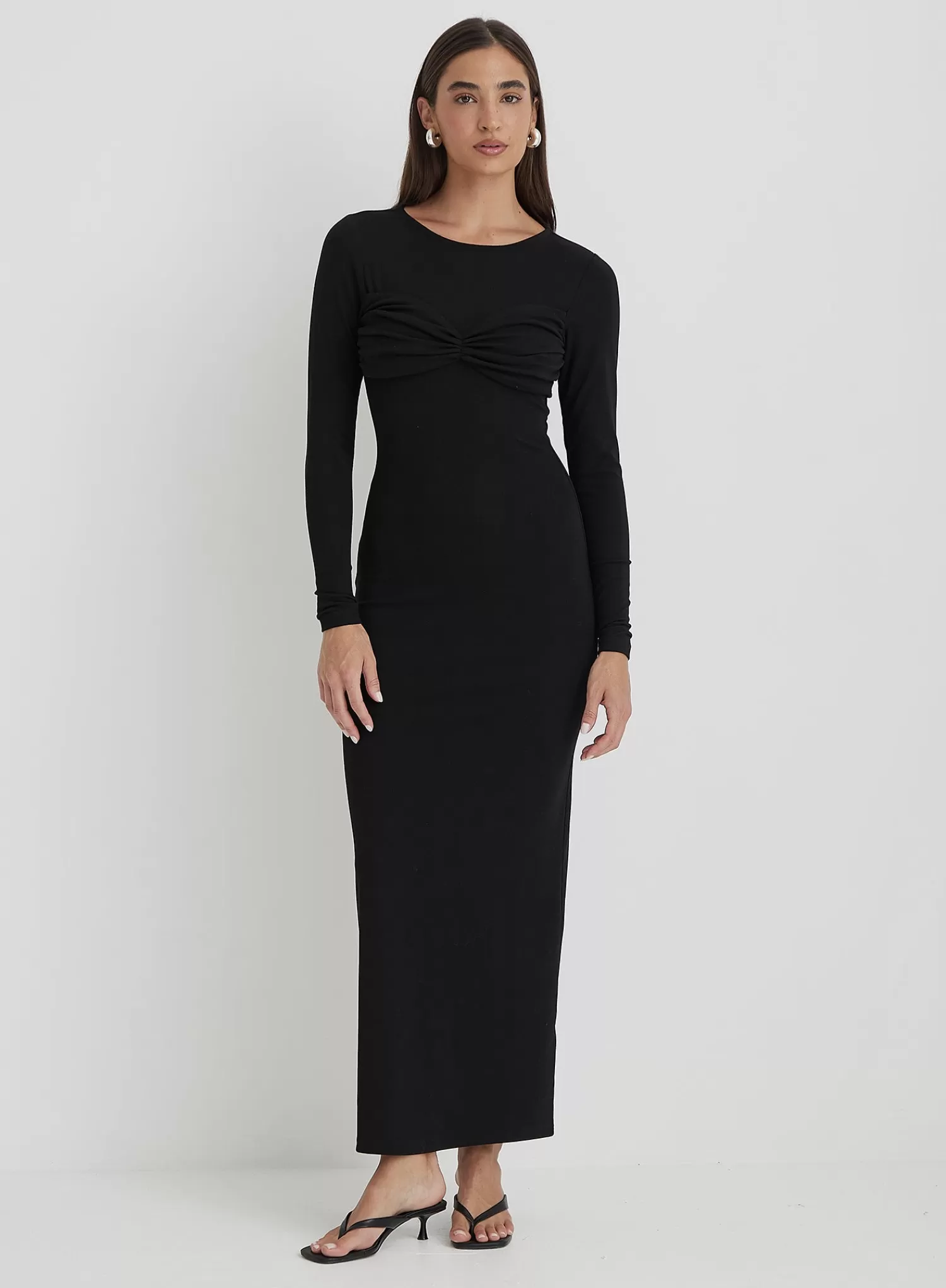 Black Bust Detail Maxi Dress- Zofia-4th & Reckless Hot