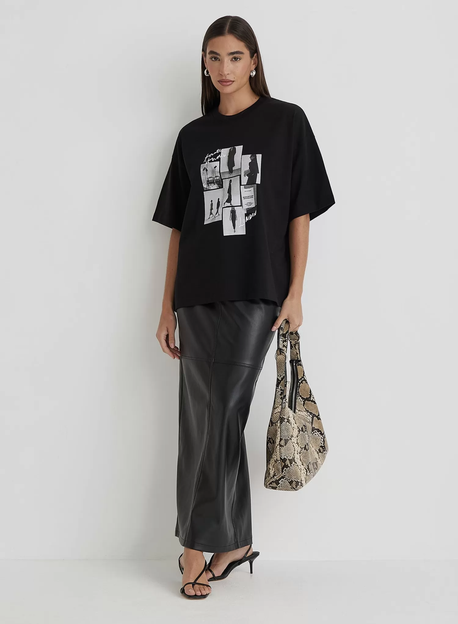 Black Catwalk Polaroid Graphic T-Shirt- Bruni-4th & Reckless Cheap