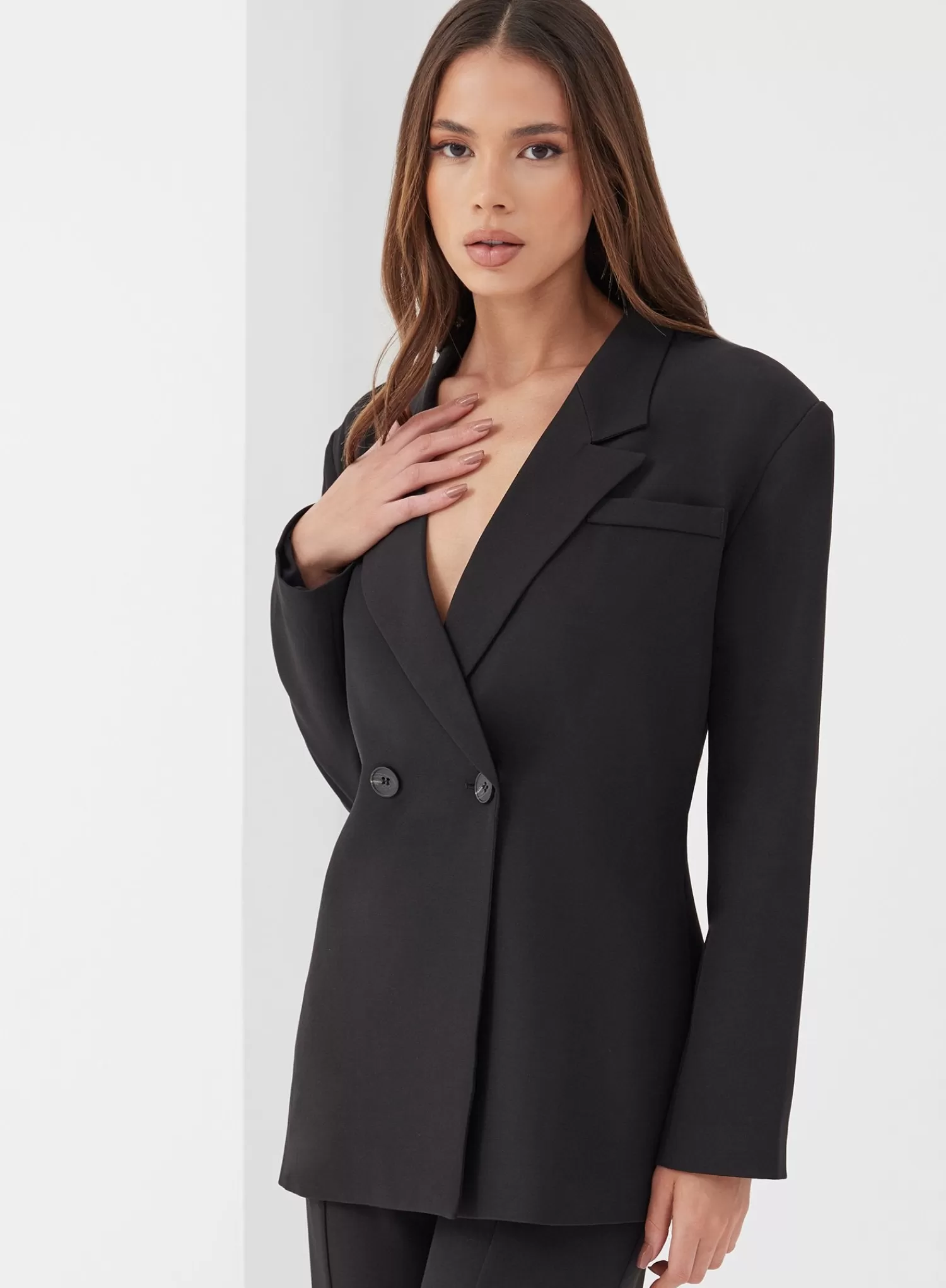 Black Double Breasted Blazer - Aster-4th & Reckless Cheap
