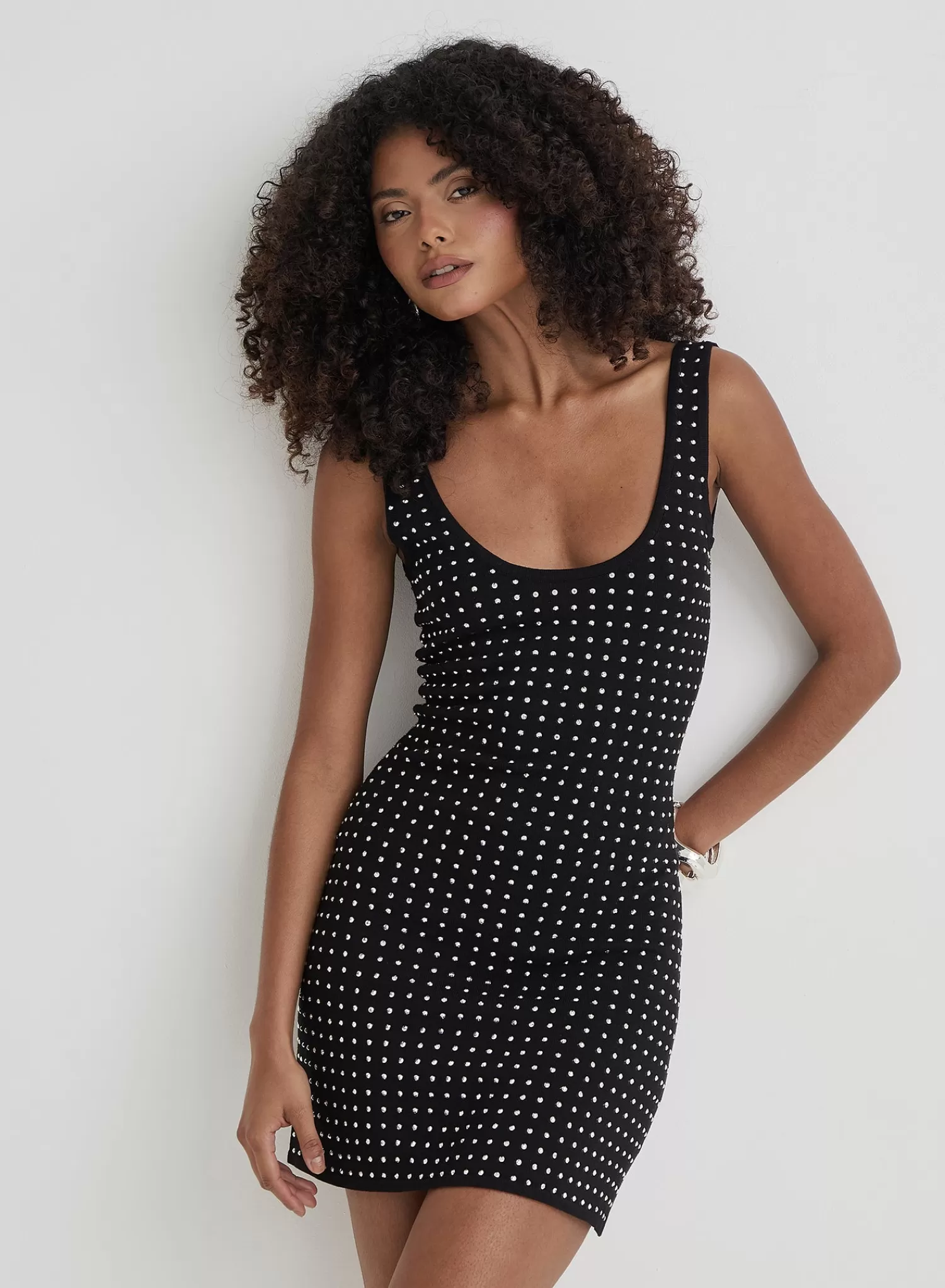 Black Embellished Mini Dress- Tallie-4th & Reckless Hot