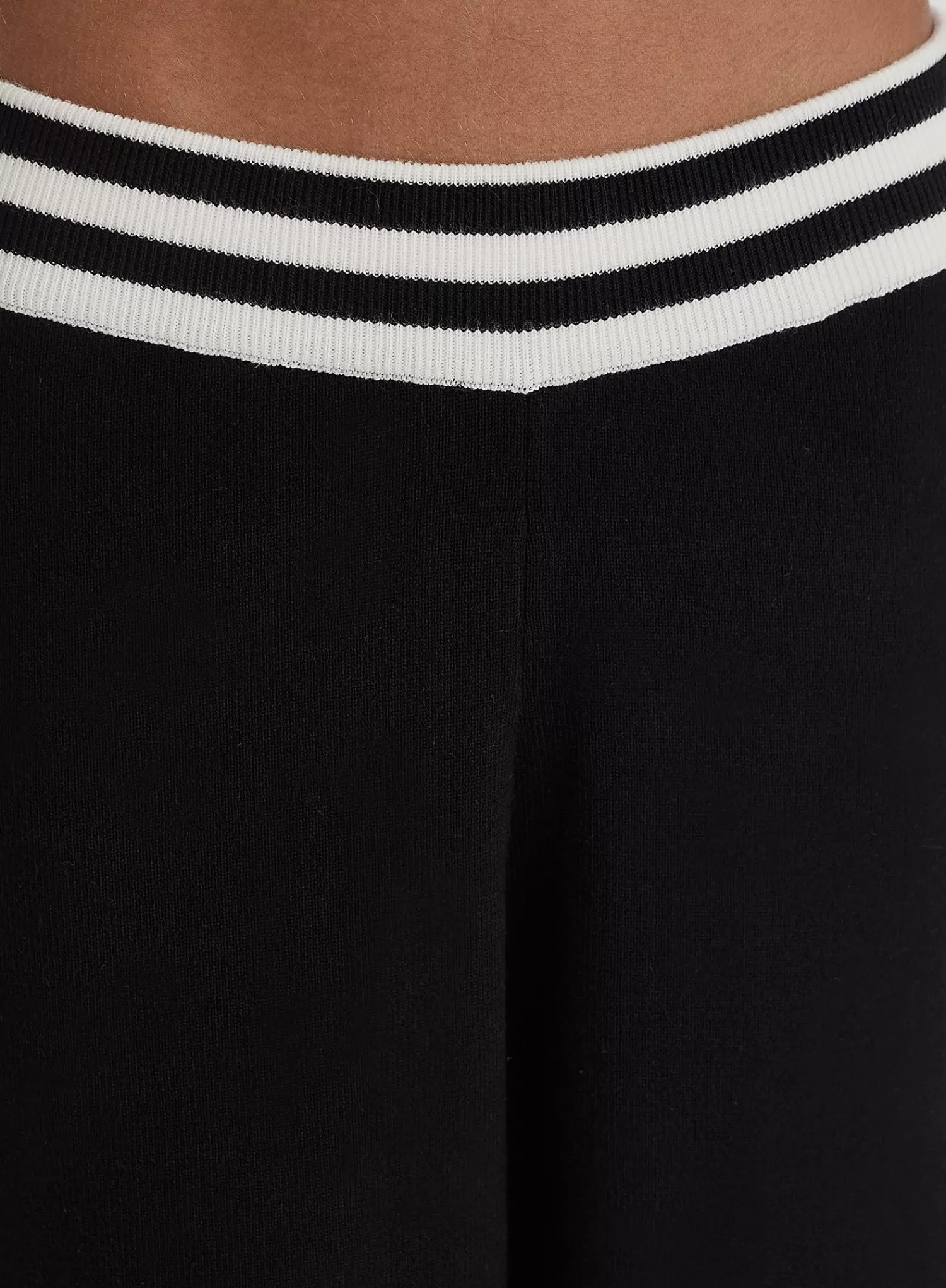 Black Knitted Wide Leg Trouser- Alexia-4th & Reckless Online