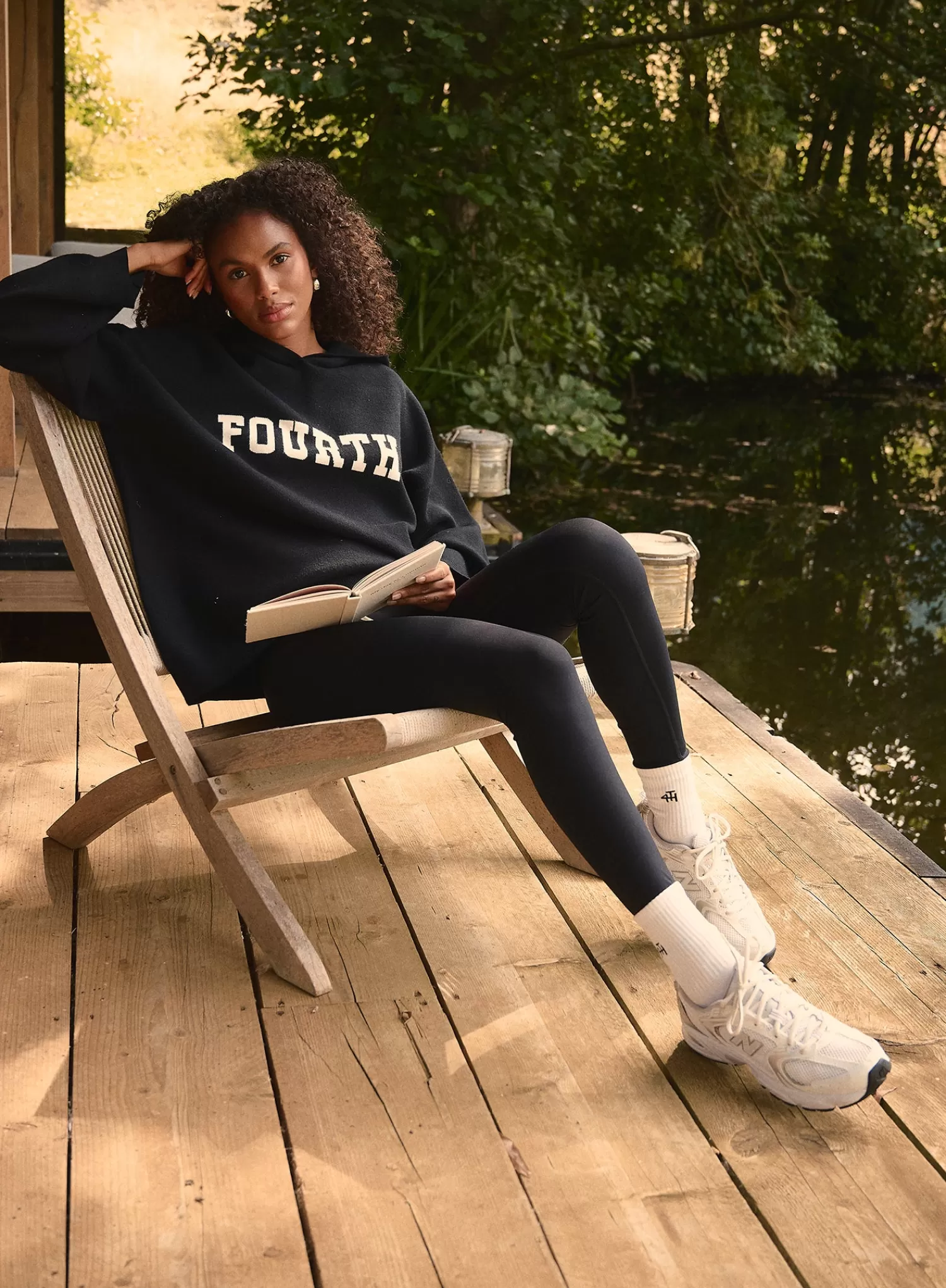 Black Oversized Fourth Knitted Hoodie - Alexia-4th & Reckless Best