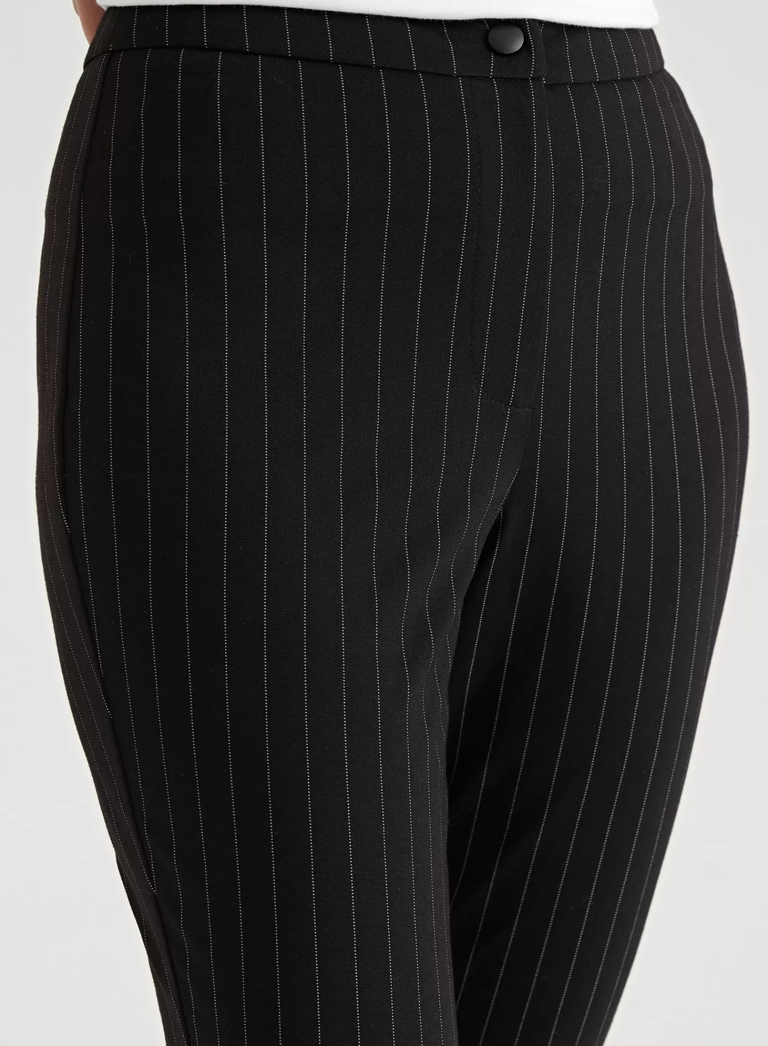 Black Pinstripe Slim Leg Trouser - Hally-4th & Reckless Discount