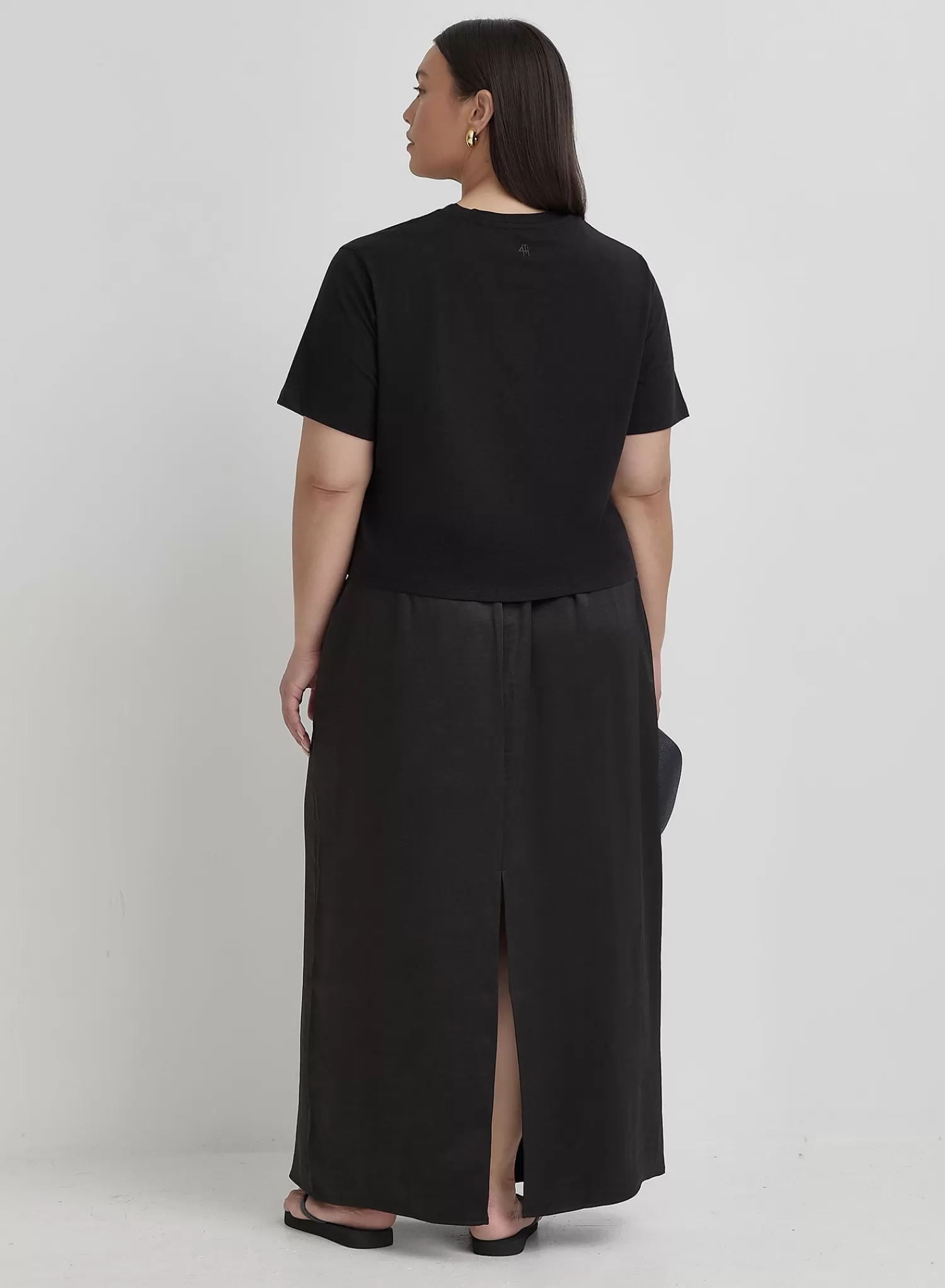 Black Plus Size 4th Studio Slogan T-Shirt- Talia-4th & Reckless Cheap