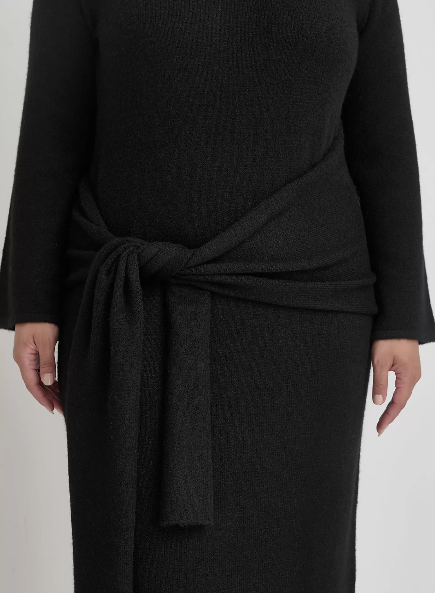 Black Plus Size Tie Front Maxi Dress- Mollie-4th & Reckless Outlet