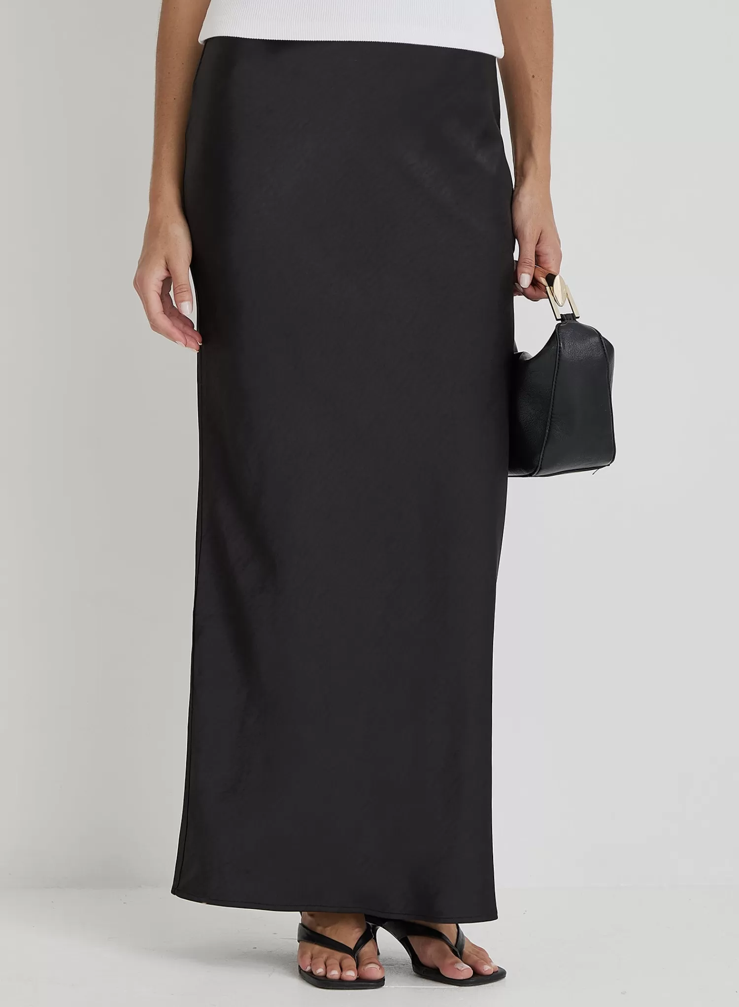 Black Satin Maxi Skirt- Novah-4th & Reckless Online