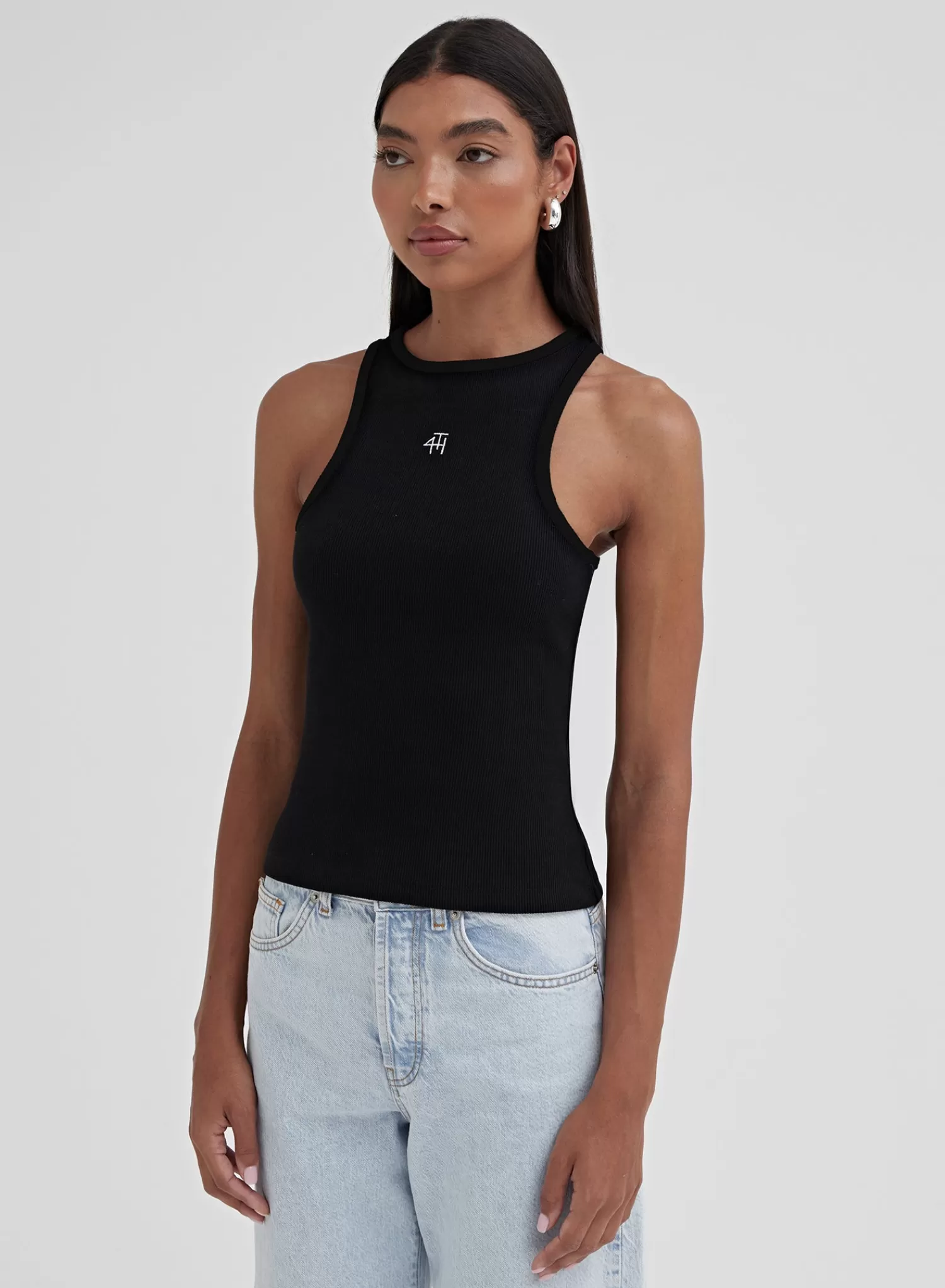 Black 4th Branded Racer Vest Top - Everyday-4th & Reckless New