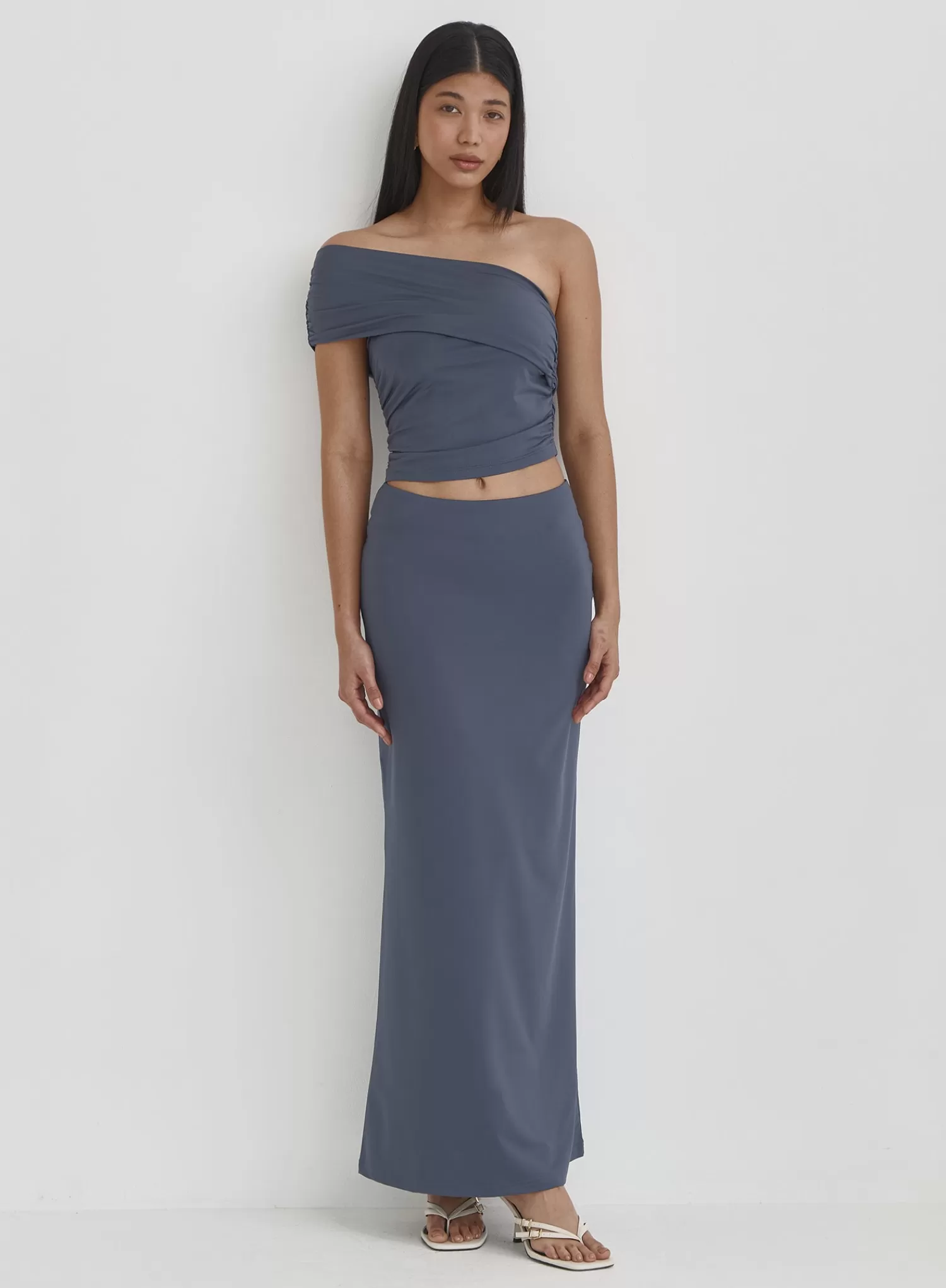 Blue Jersey Maxi Skirt- Kaitlyn-4th & Reckless Best