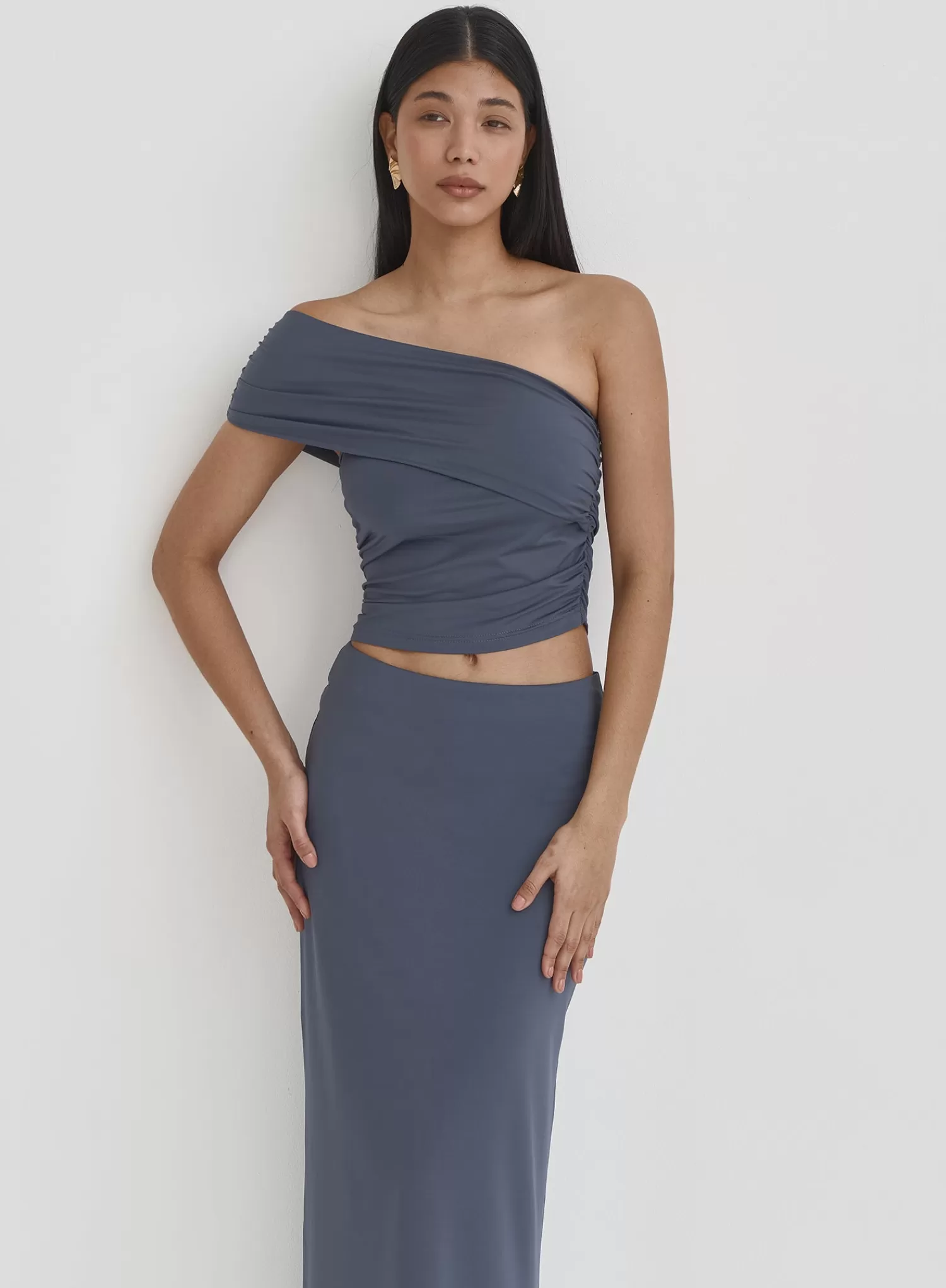 Blue Jersey Maxi Skirt- Kaitlyn-4th & Reckless Best