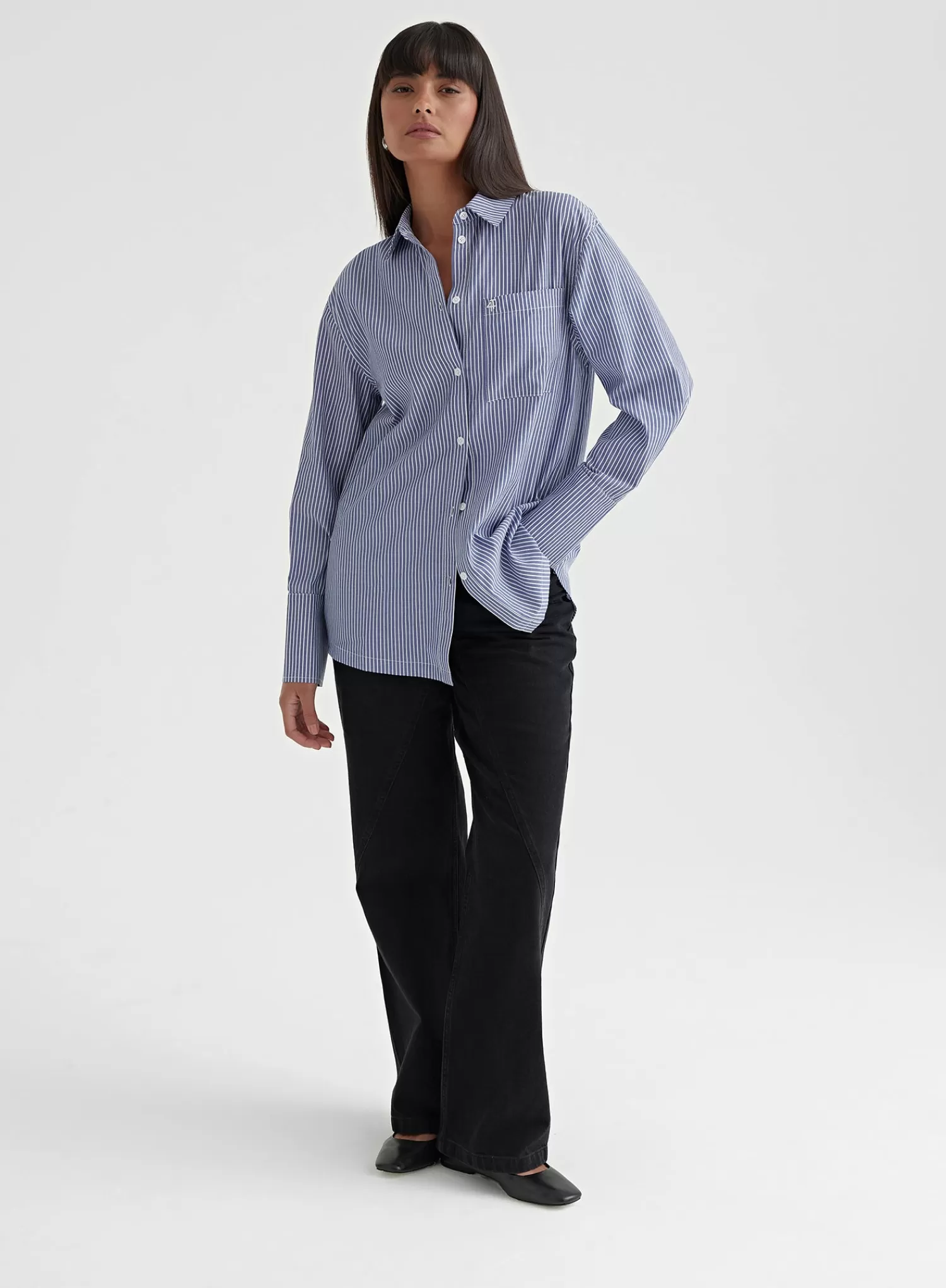 Blue Stripe Shirt – Haleema-4th & Reckless Online