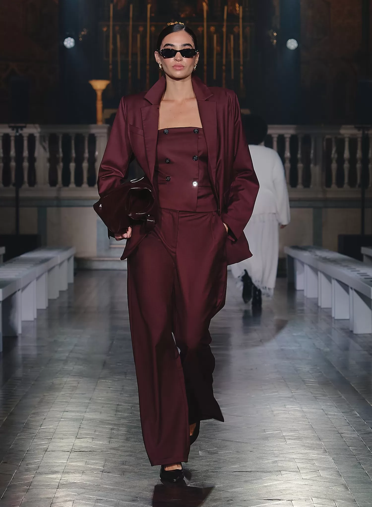 Burgundy Tailored Oversized Blazer- Crea-4th & Reckless Best Sale