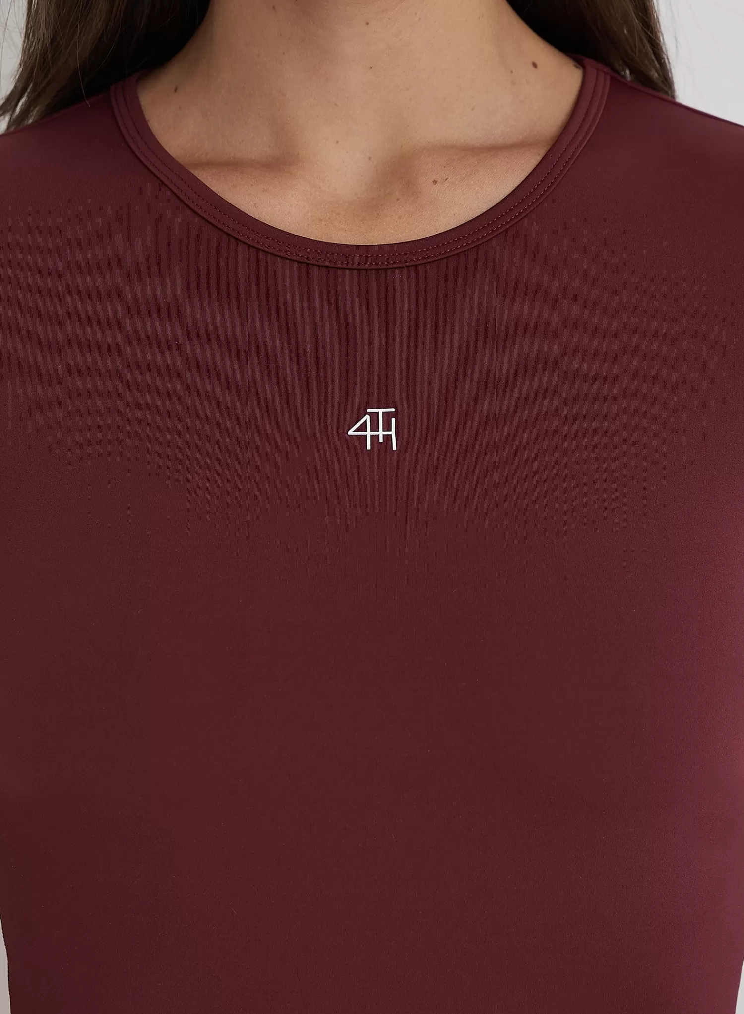 Burgundy 4th Branded Long Sleeve Active Top- Anni-4th & Reckless Outlet