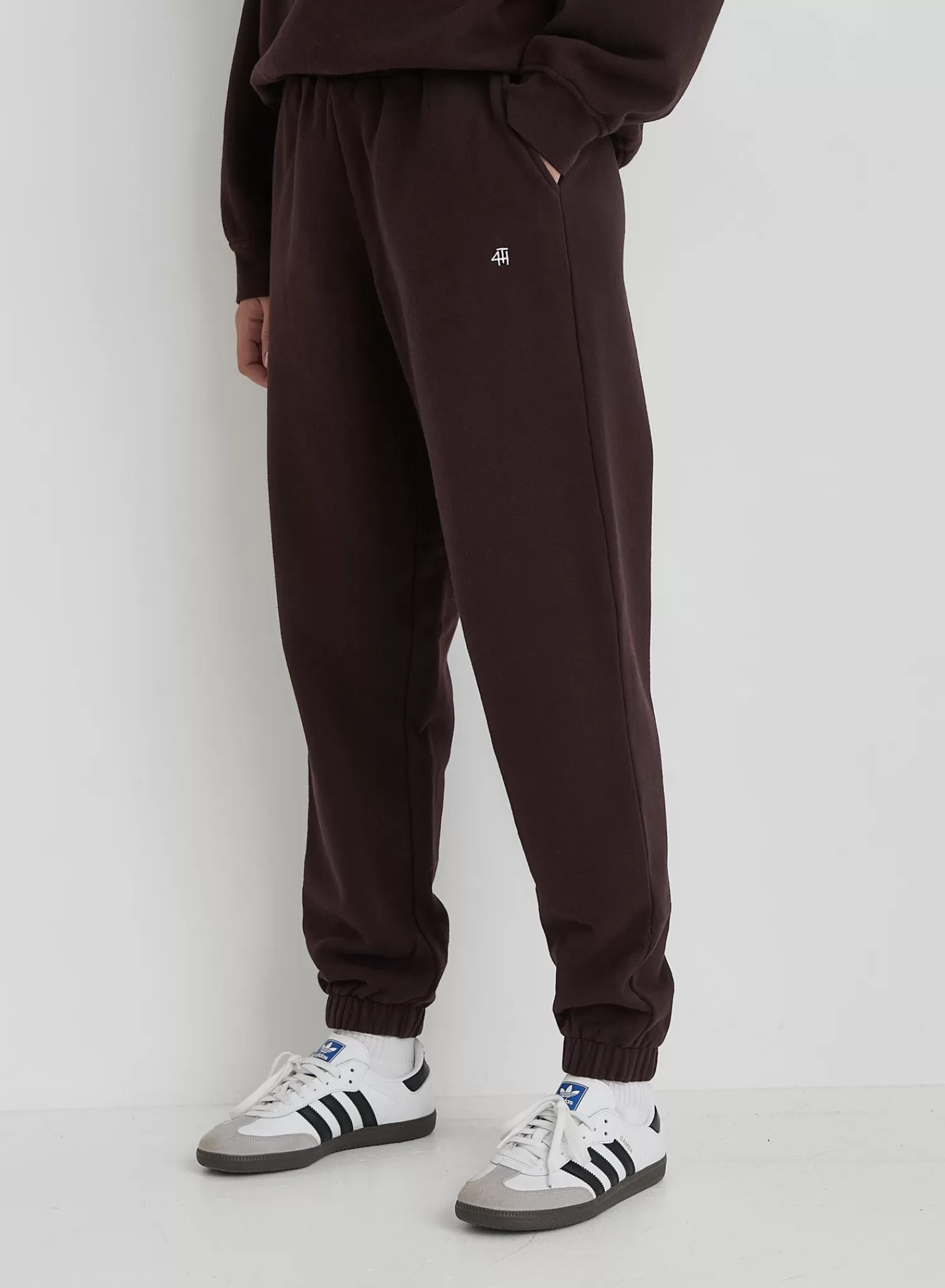 Chocolate Branded Cuffed Jogger- Avenue-4th & Reckless Sale