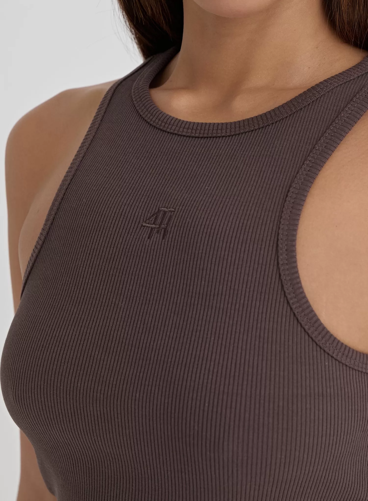 Chocolate Brown 4th Branded Racer Vest Top- Everyday-4th & Reckless Cheap