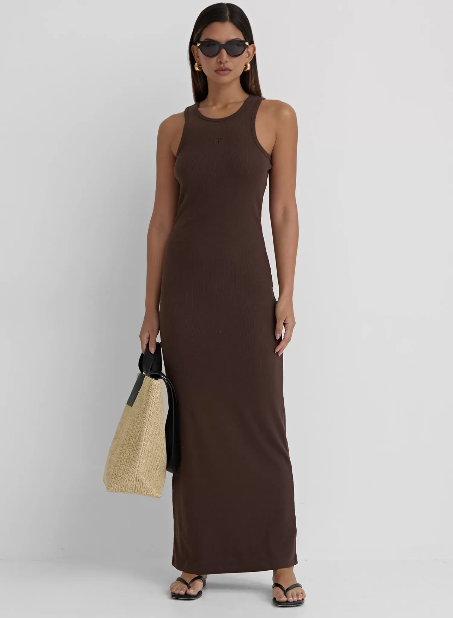 Chocolate Jersey Midaxi Dress- Emel-4th & Reckless Best Sale