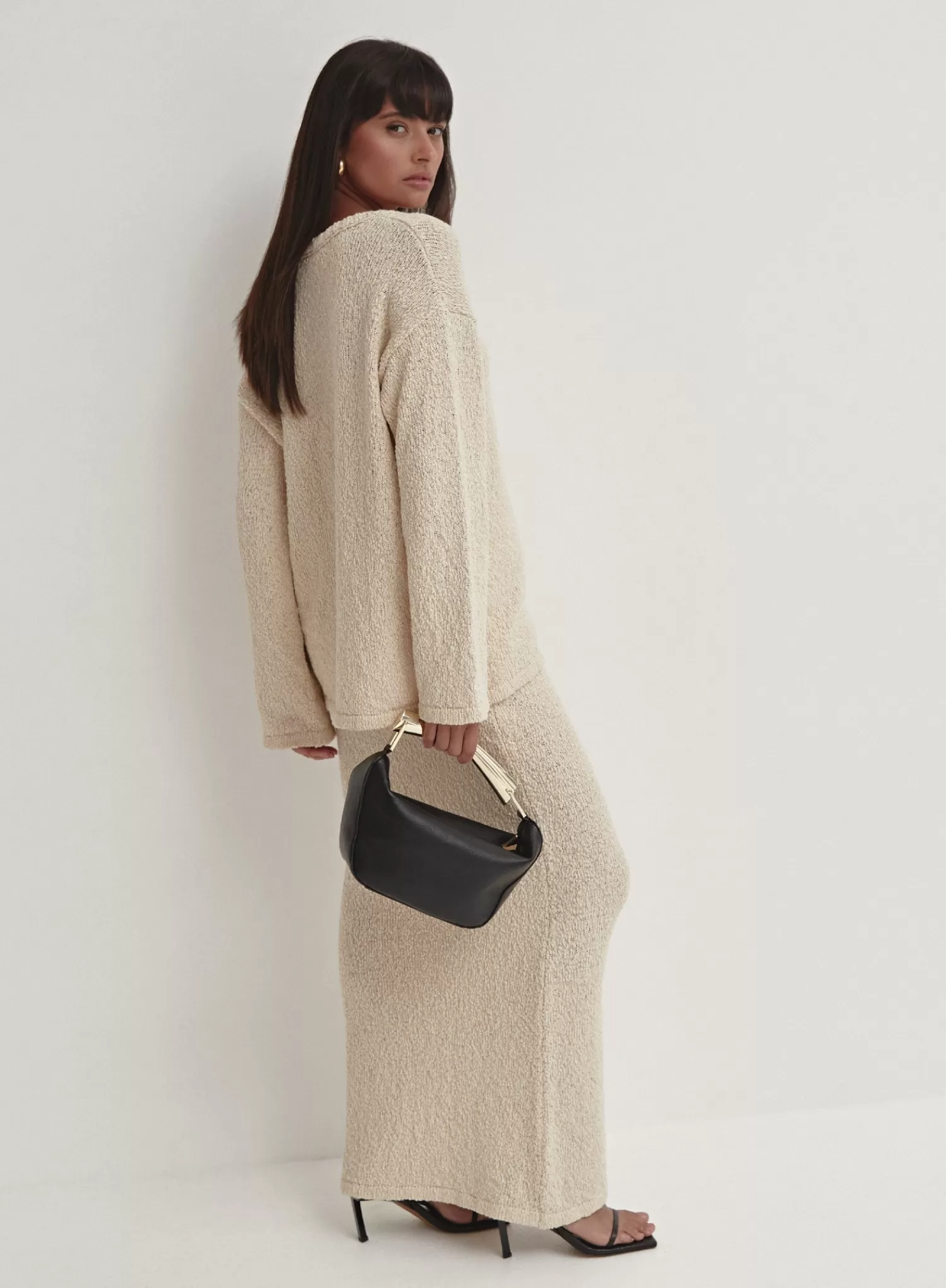 Cream Boucle Knit Skirt - Rocha-4th & Reckless Cheap