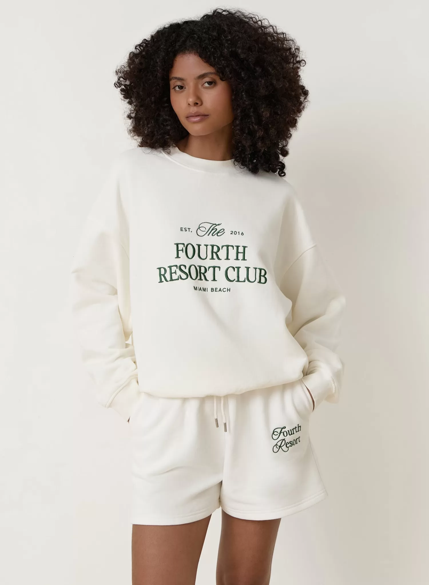 Cream Fourth Resort Club Oversized Sweatshirt- Mirissa-4th & Reckless Cheap