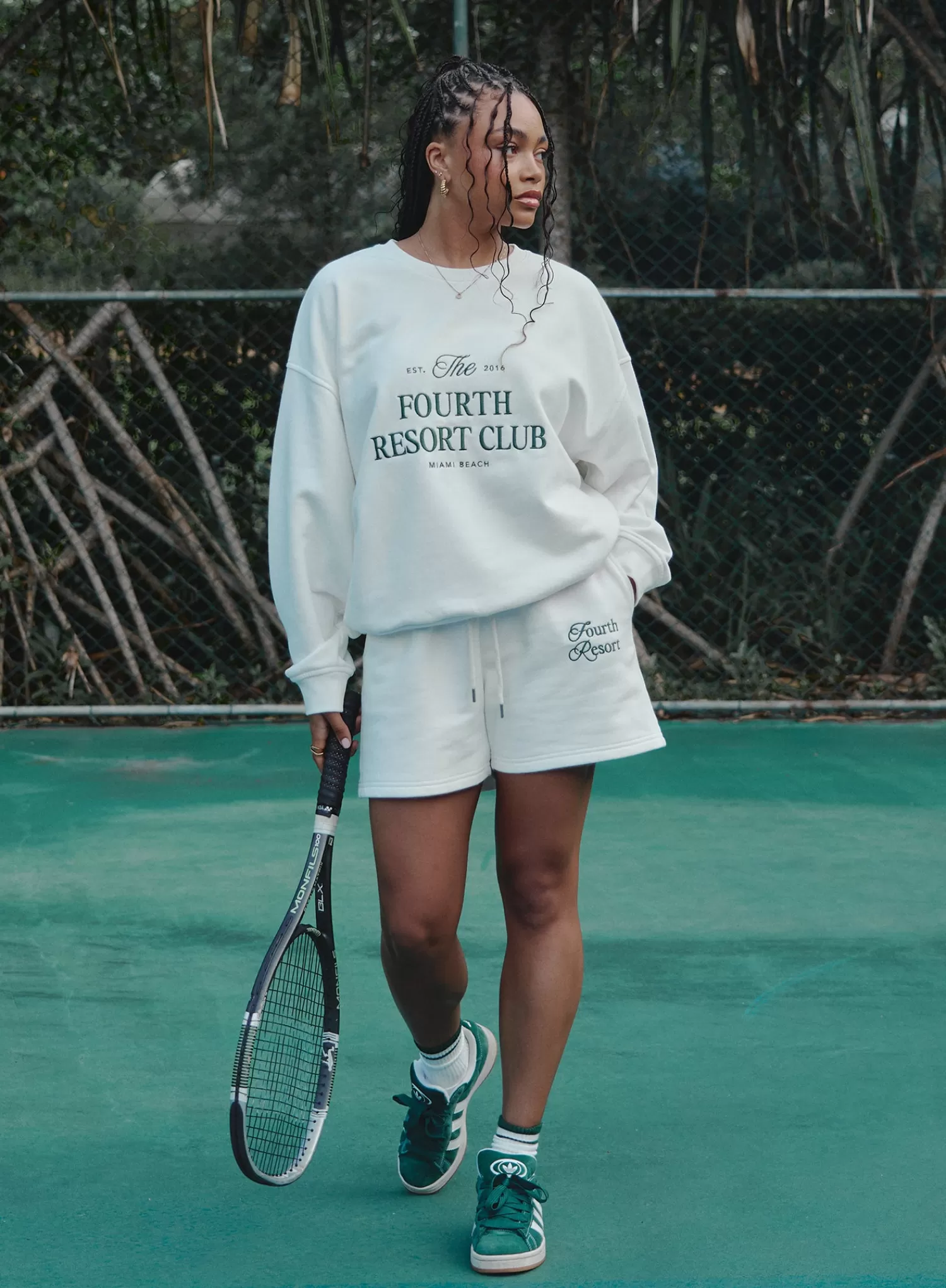 Cream Fourth Resort Club Oversized Sweatshirt- Mirissa-4th & Reckless Cheap