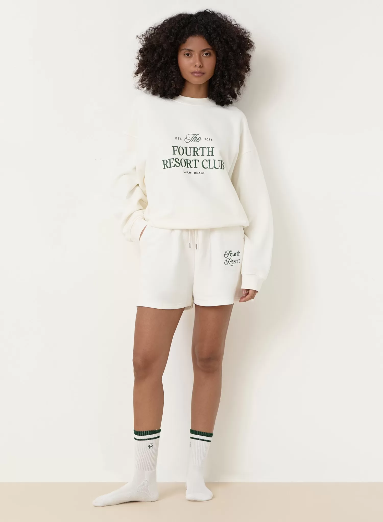 Cream Fourth Resort Club Oversized Sweatshirt- Mirissa-4th & Reckless Cheap