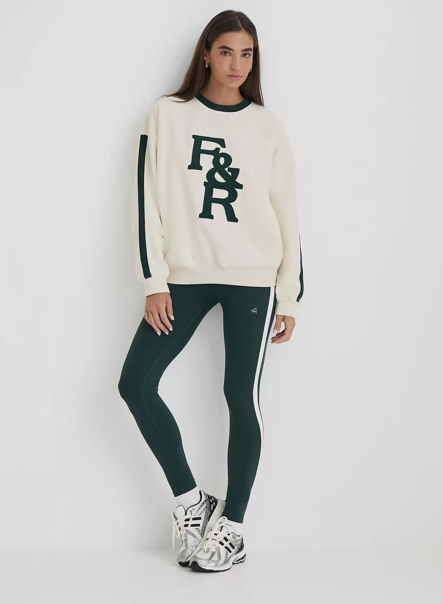 Cream F&R Branded Relaxed Oversized Sweatshirt- Sloane-4th & Reckless Cheap