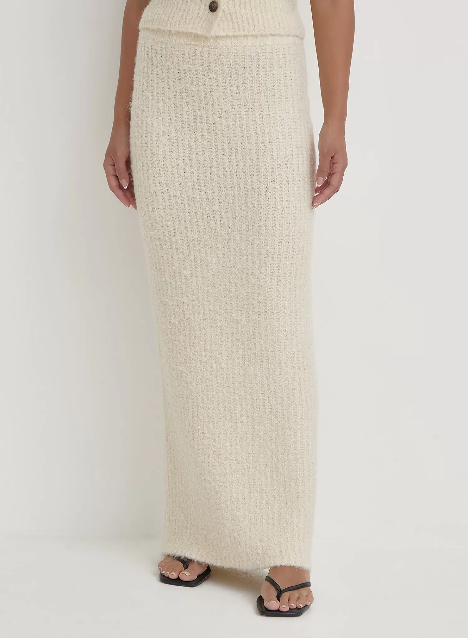 Cream Knit Maxi Skirt- Anine-4th & Reckless Cheap