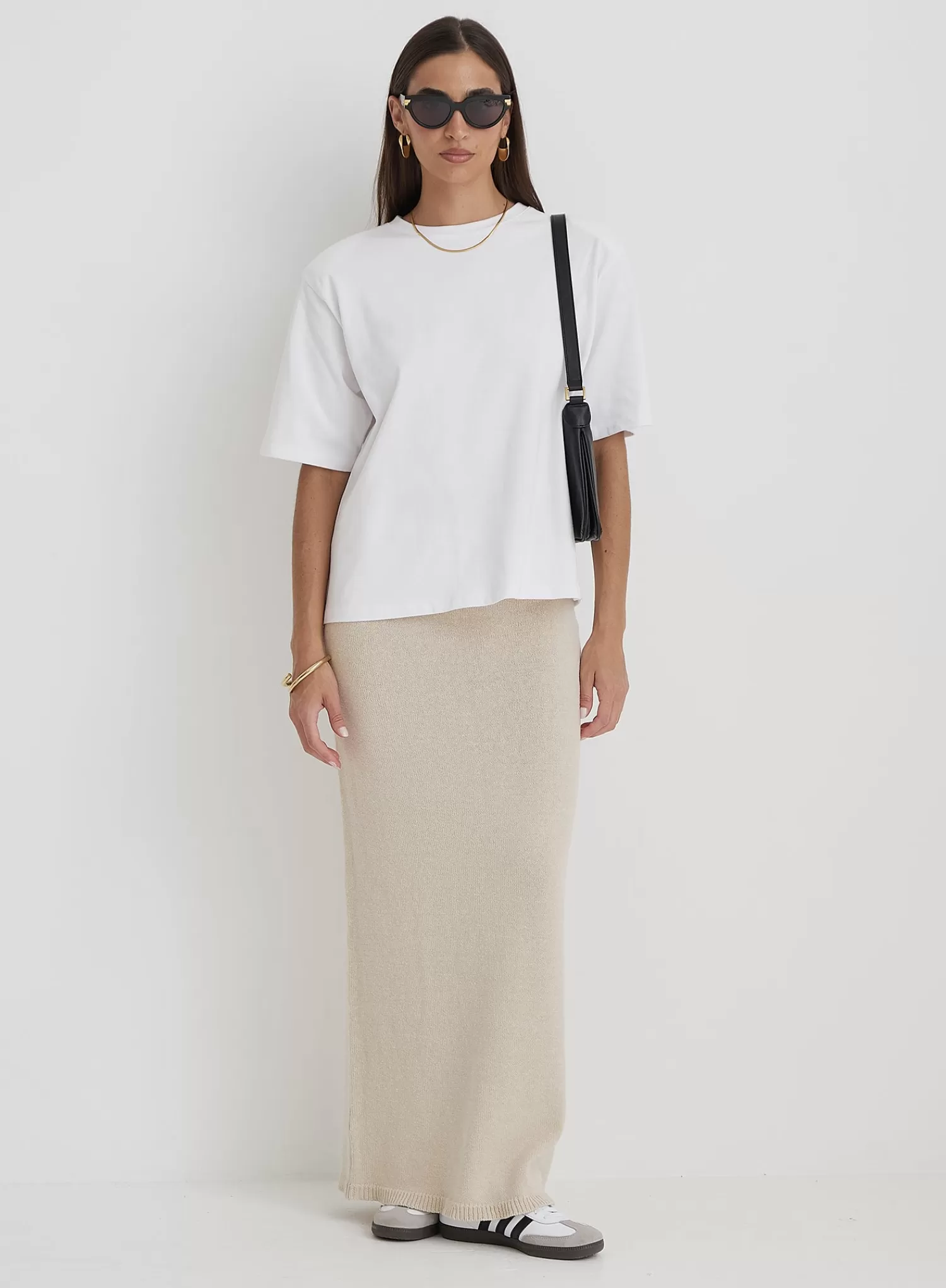 Cream Knit Maxi Skirt- Rico-4th & Reckless Best