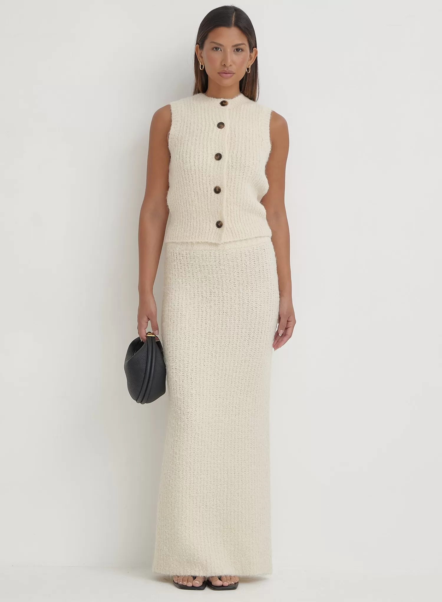 Cream Knit Waistcoat- Anine-4th & Reckless Clearance