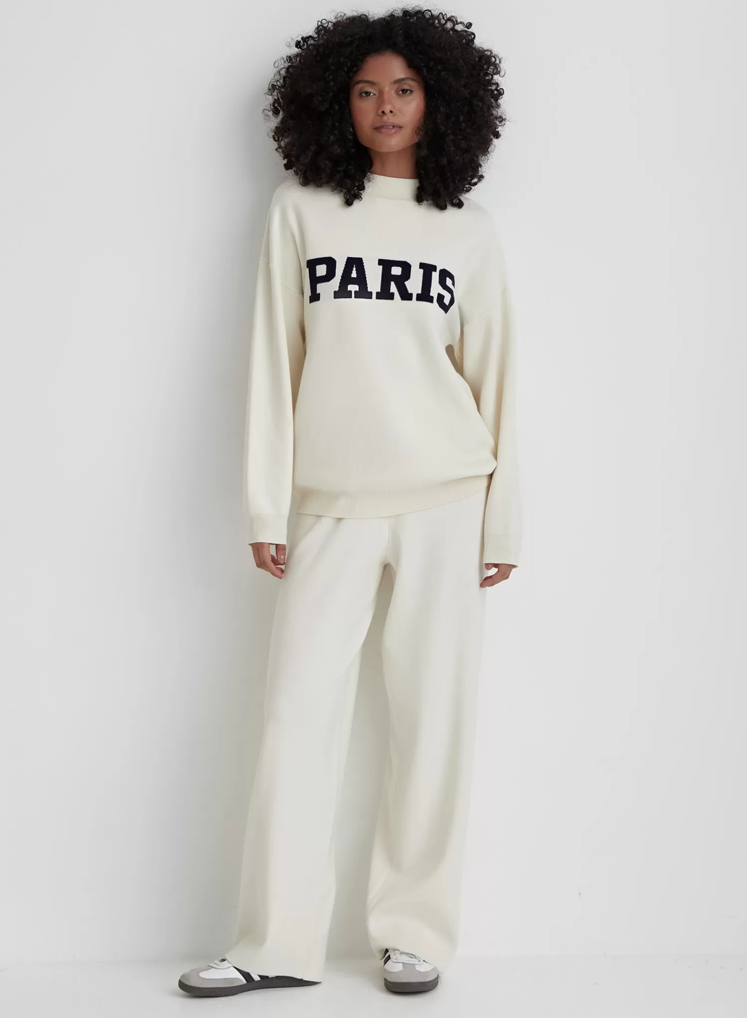 Cream Knitted Paris Jumper- Avery-4th & Reckless Cheap