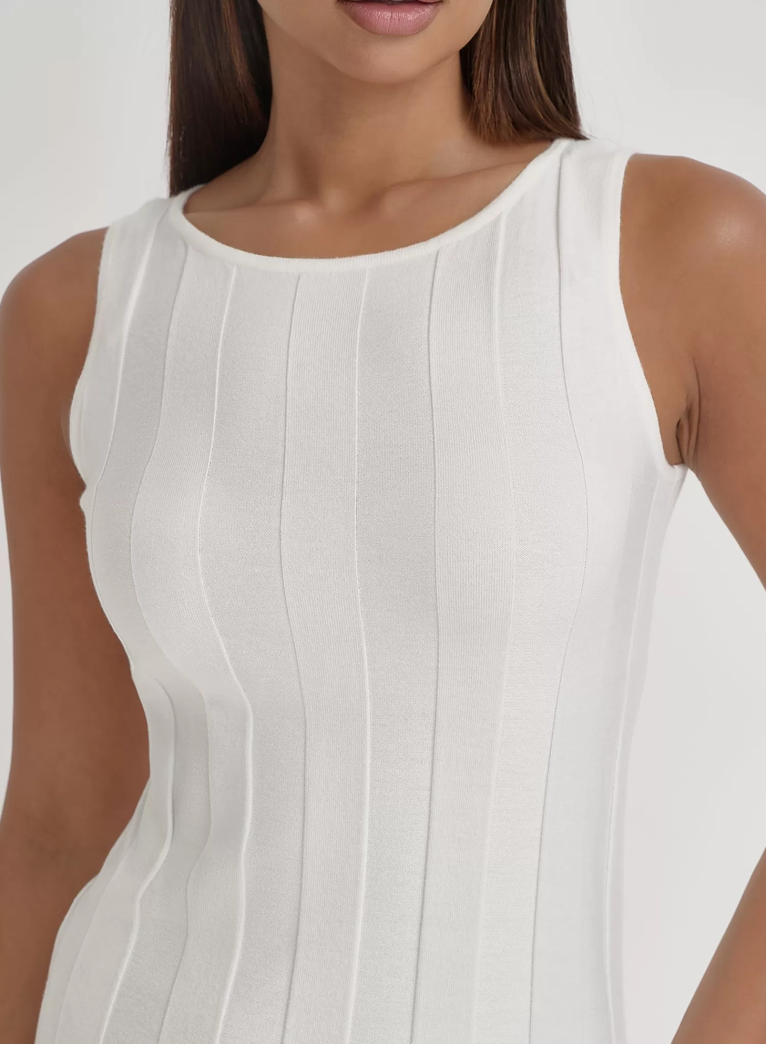 Cream Knitted Sleeveless Maxi Dress- Sammie-4th & Reckless Discount