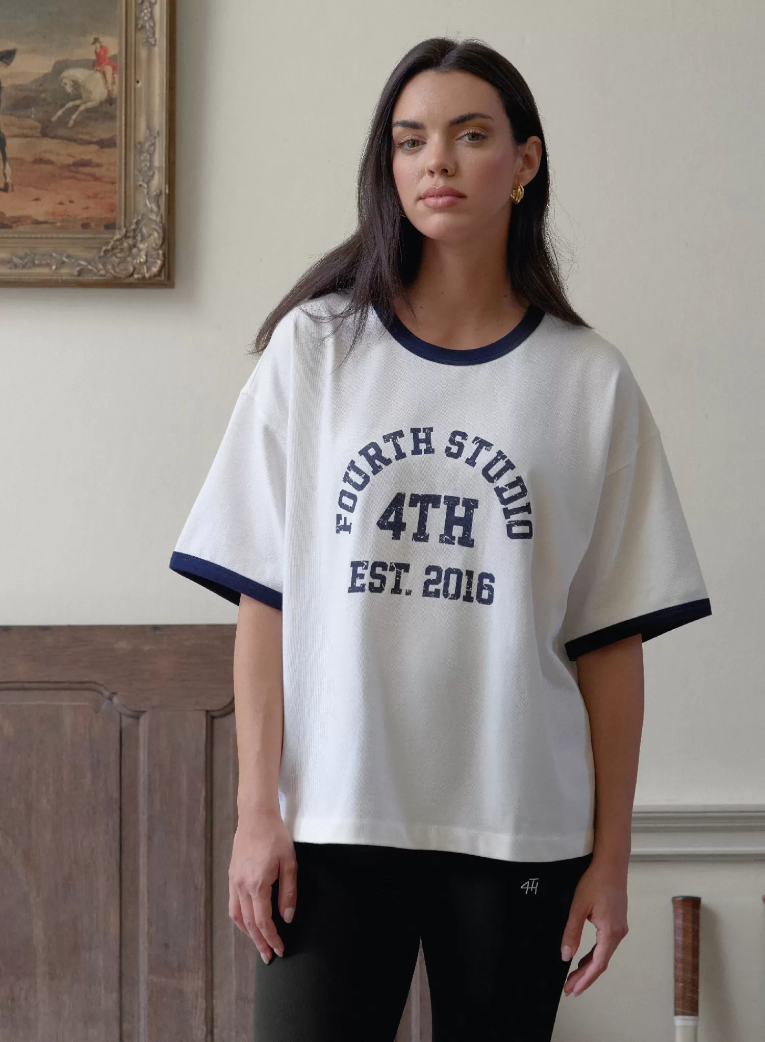 Cream Oversized Distressed Slogan T-Shirt- Finn-4th & Reckless Sale