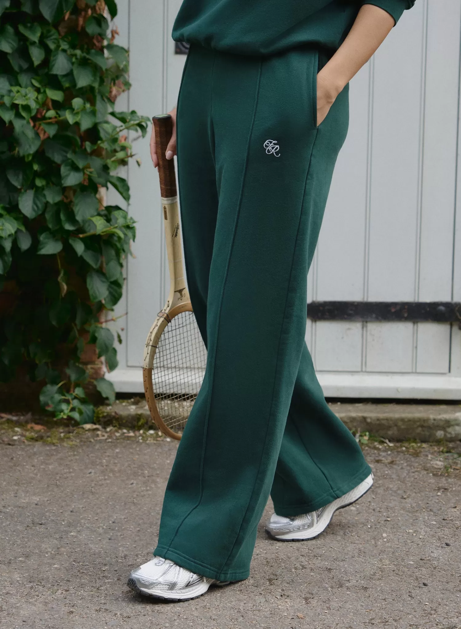 Green Fourth Branded Wide Leg Jogger- Forrest-4th & Reckless Best Sale