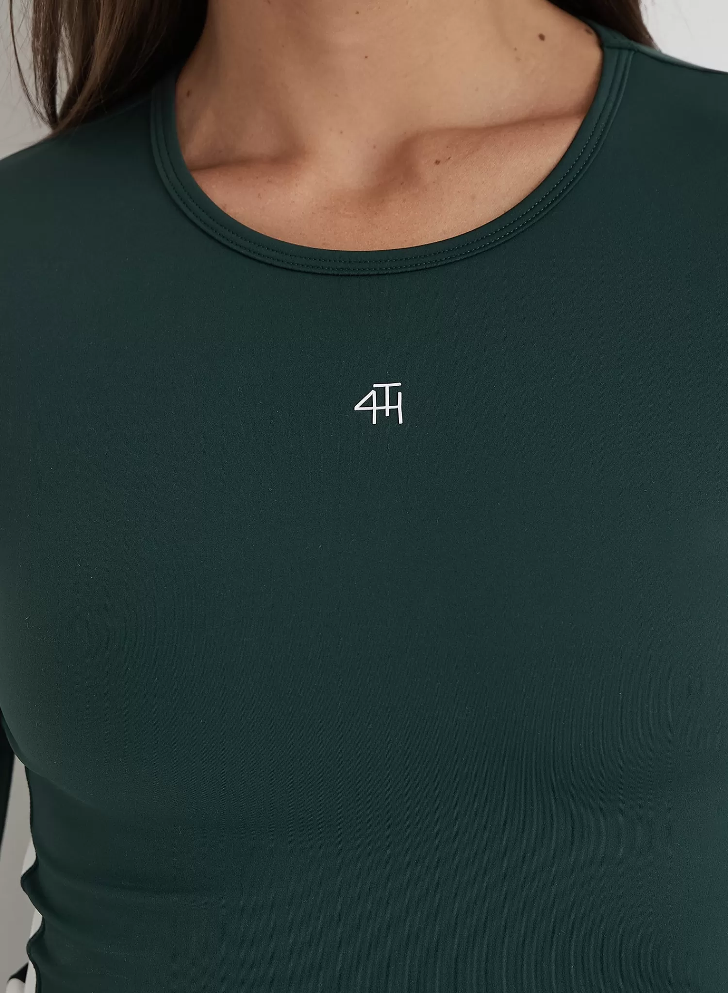 Green 4th Branded Long Sleeve Active Top- Abby-4th & Reckless Fashion