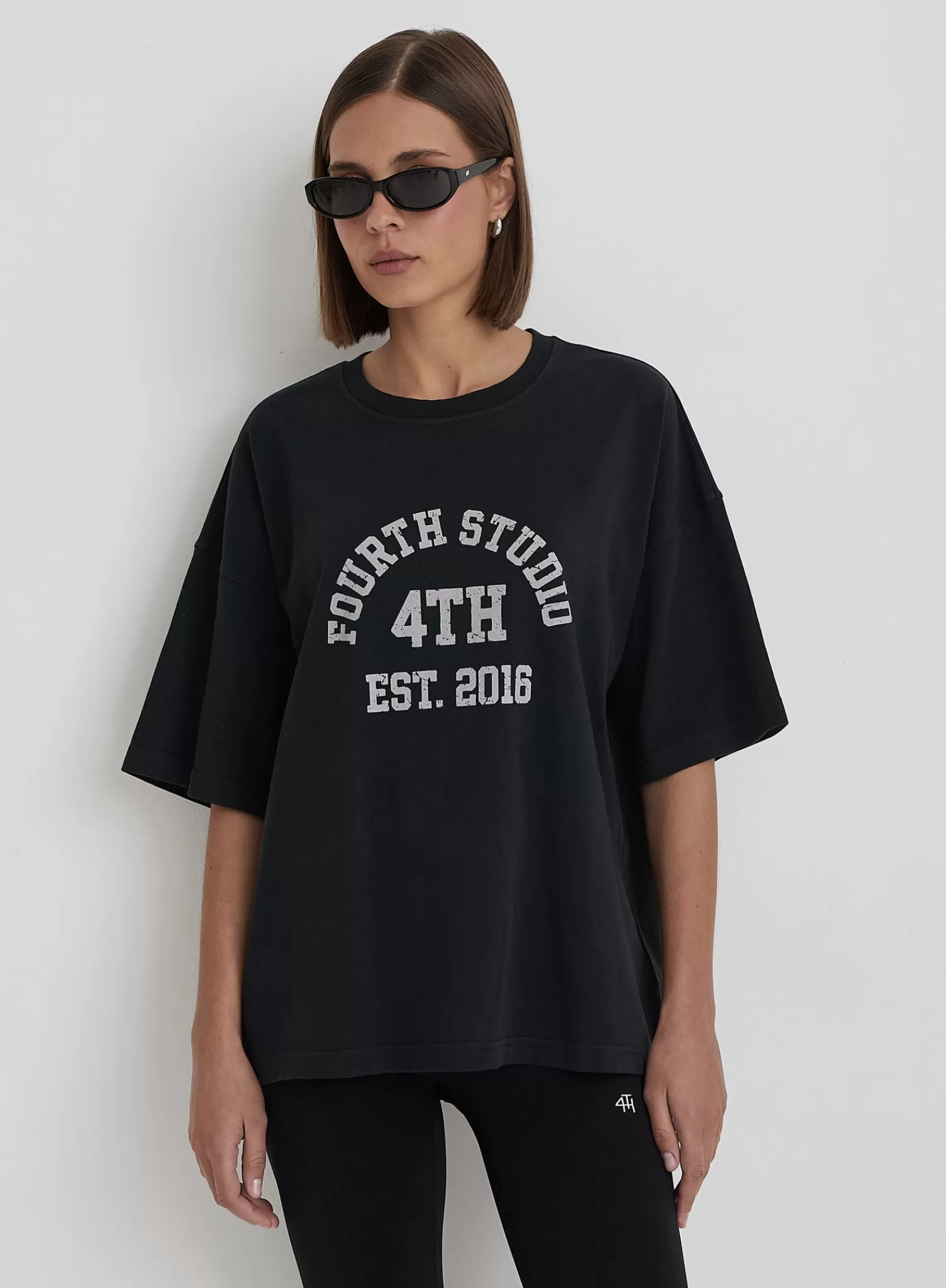 Grey Acid Wash Oversized Distressed Slogan T-Shirt- Finn-4th & Reckless Fashion