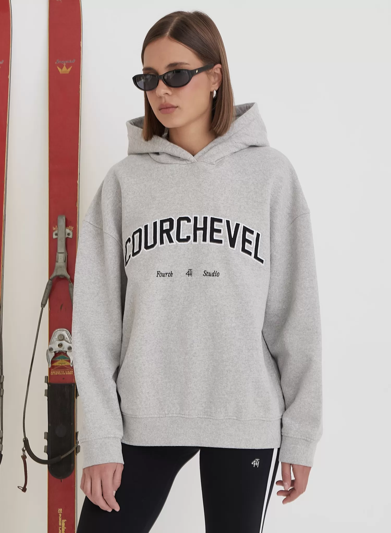 Grey Courchevel Slogan Oversized Hoodie- Easton-4th & Reckless Discount
