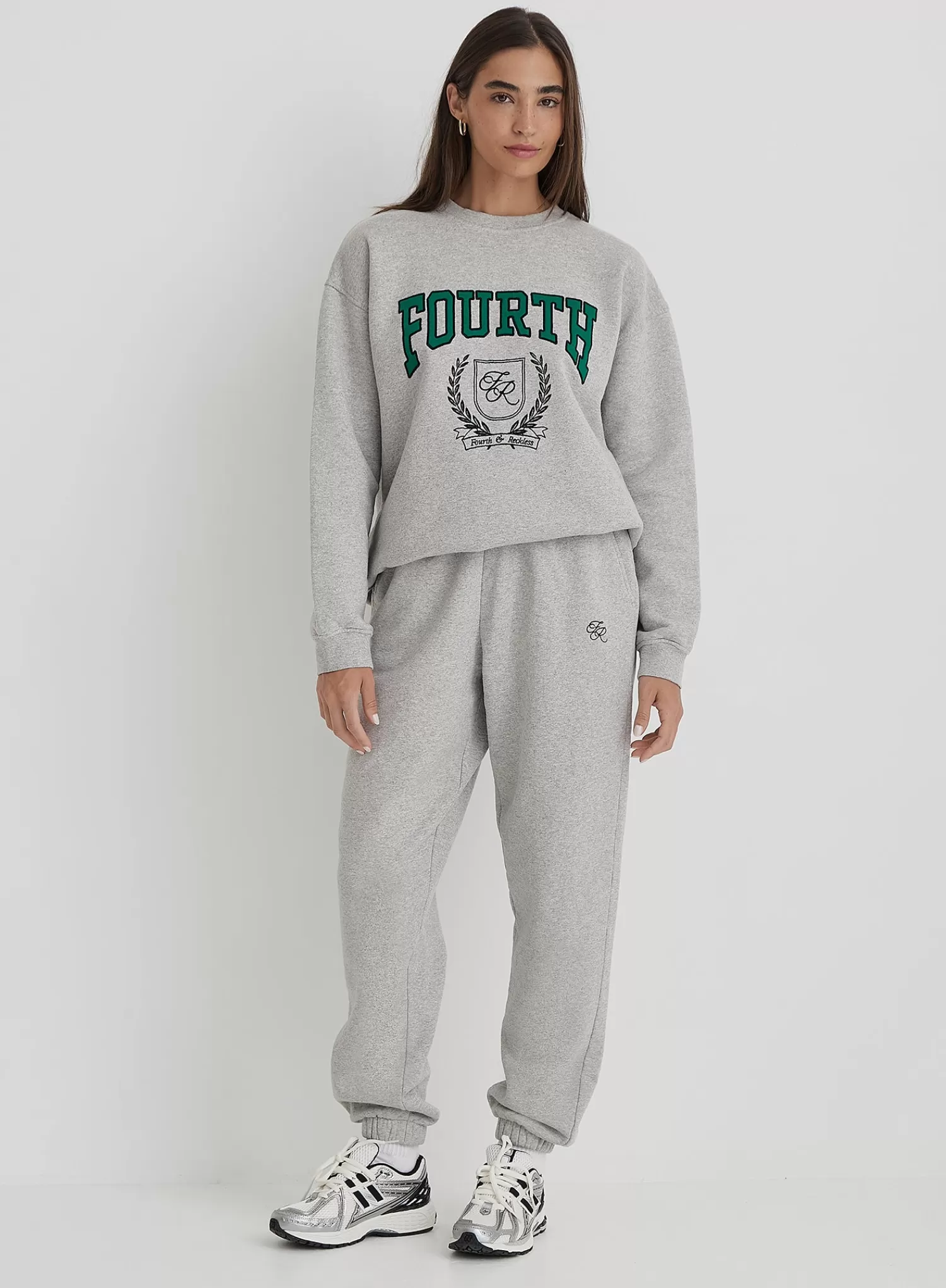 Grey Fourth Branded Cuffed Jogger- Arlo-4th & Reckless Best Sale