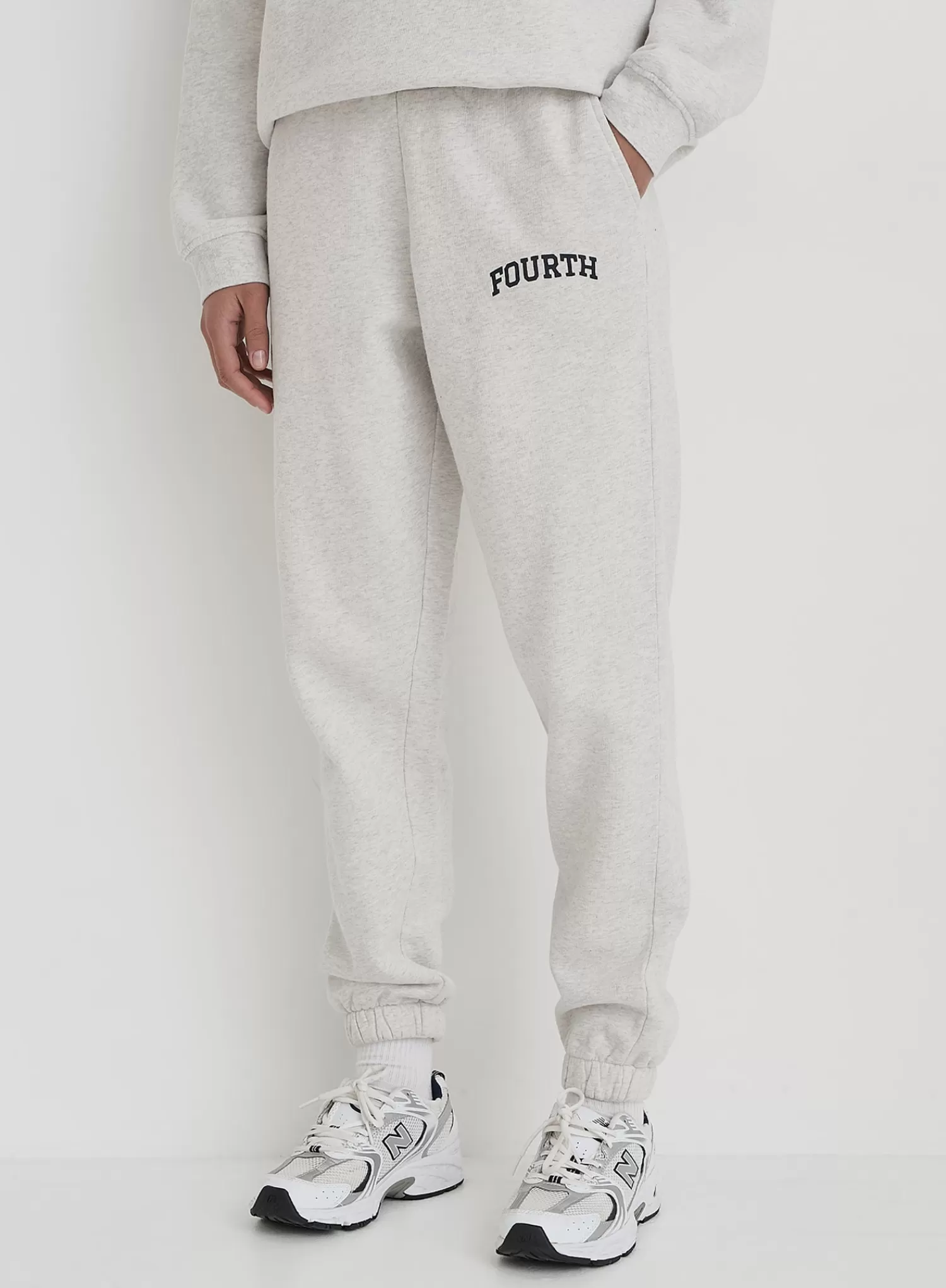 Grey Fourth Branded Cuffed Jogger- Dionne-4th & Reckless Best