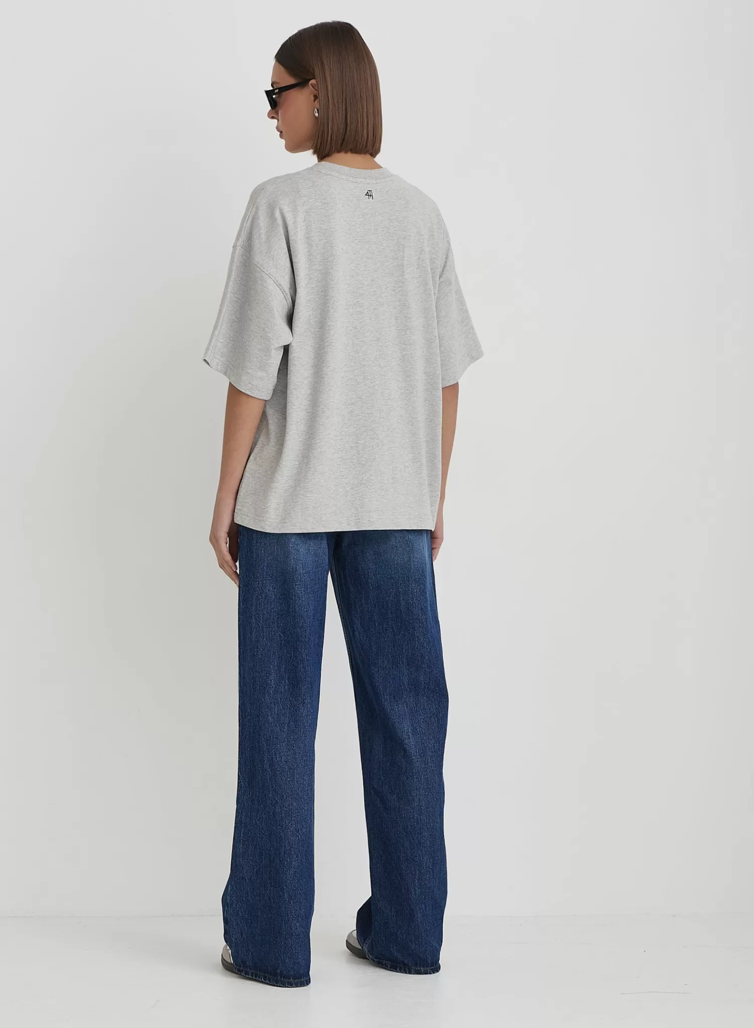 Grey Fourth Branded Oversized T-Shirt- Alice-4th & Reckless Cheap