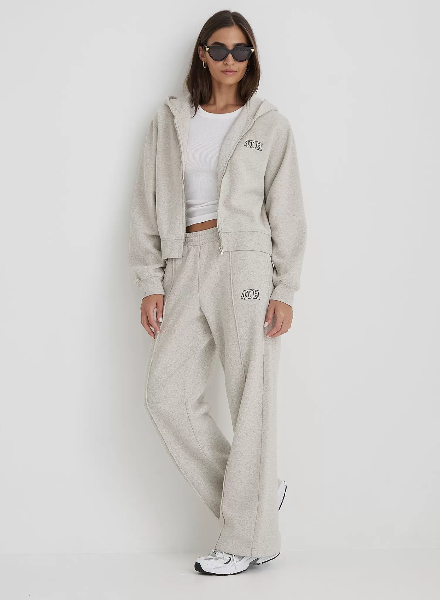 Grey Fourth Studio Cropped Zip Hoodie- Carey-4th & Reckless Best Sale