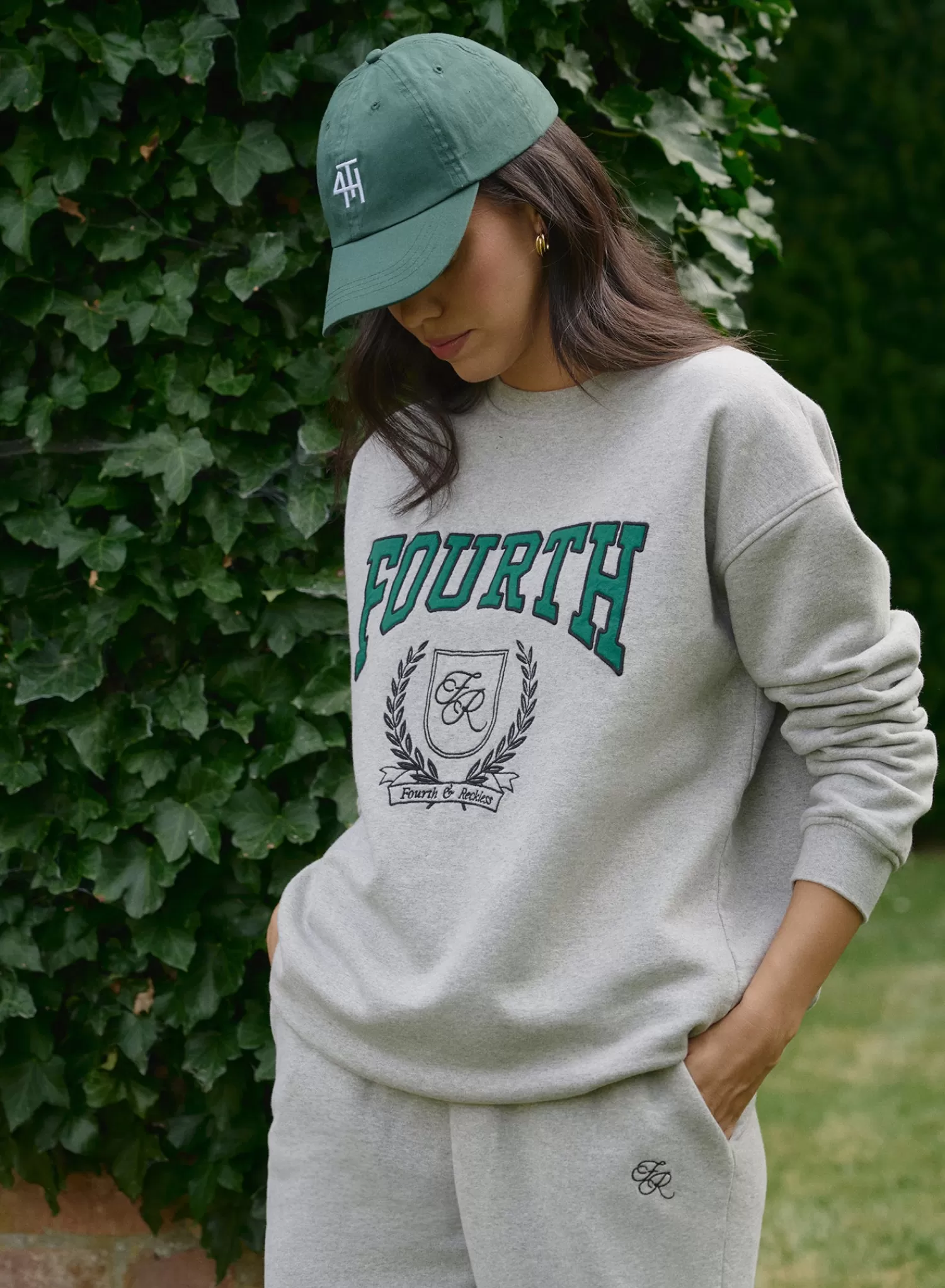 Grey Fourth Varsity Oversized Sweatshirt- Arlo-4th & Reckless Online