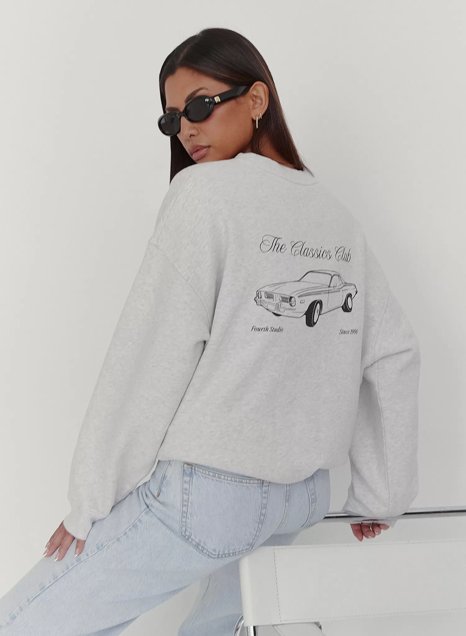 Grey Graphic Print Classic Sweatshirt- Ashton-4th & Reckless Best