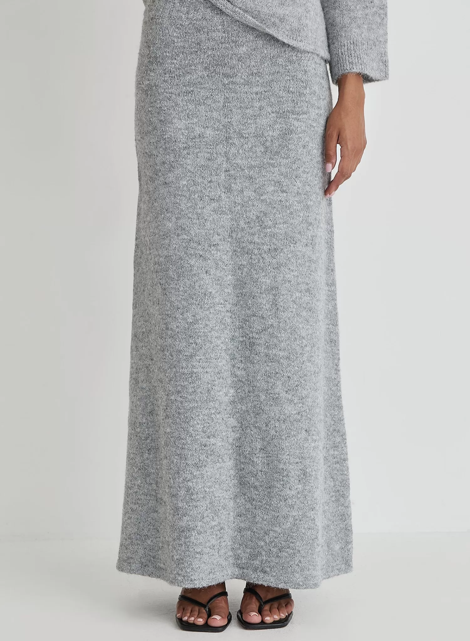 Grey Knitted Maxi Skirt- Cadence-4th & Reckless Best