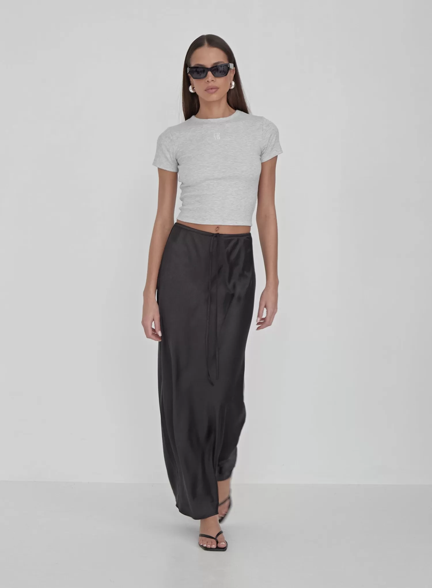 Grey Marl Baby Tee - Dayna-4th & Reckless Fashion