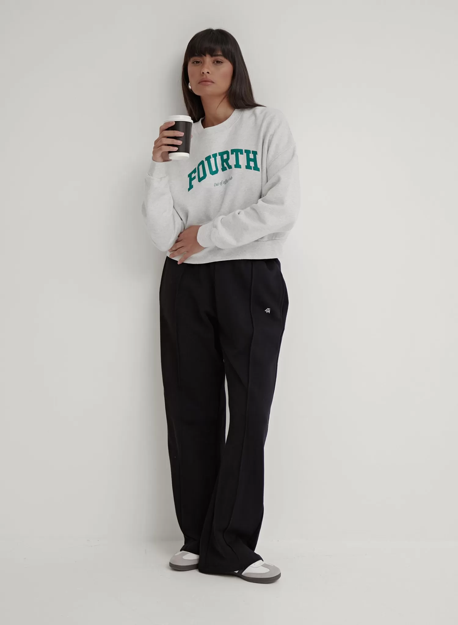 Grey Marl Fourth Cropped Sweatshirt - Gracie-4th & Reckless Shop
