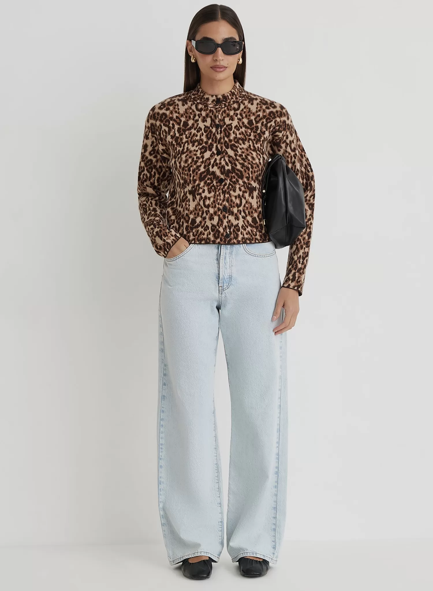 Leopard Print Knitted Cardigan- Drew-4th & Reckless Shop
