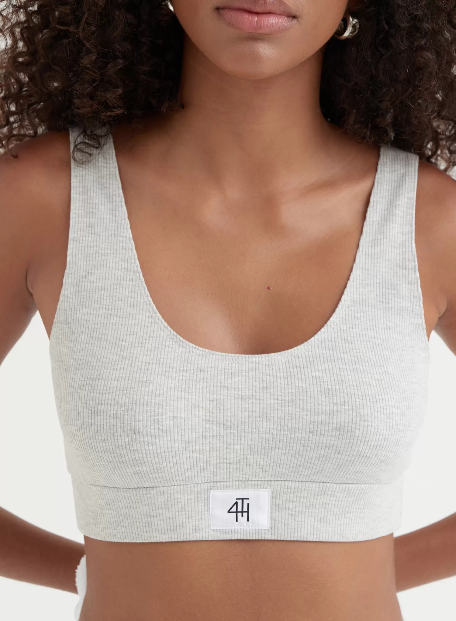 Light Grey Marl Ribbed Bralette - Larissa-4th & Reckless Online