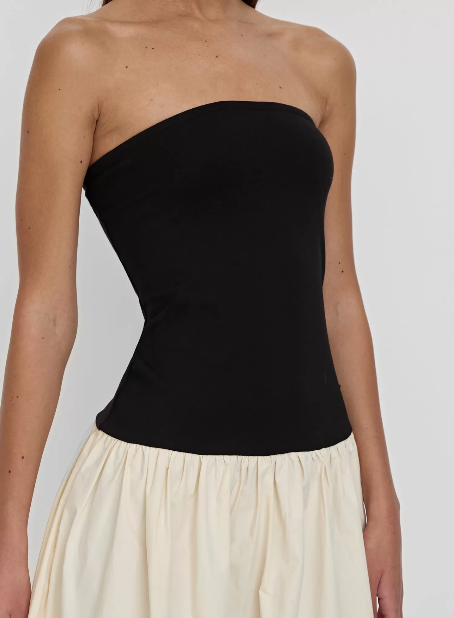 Monochrome Drop Waist Bandeau Dress- Lova-4th & Reckless Discount