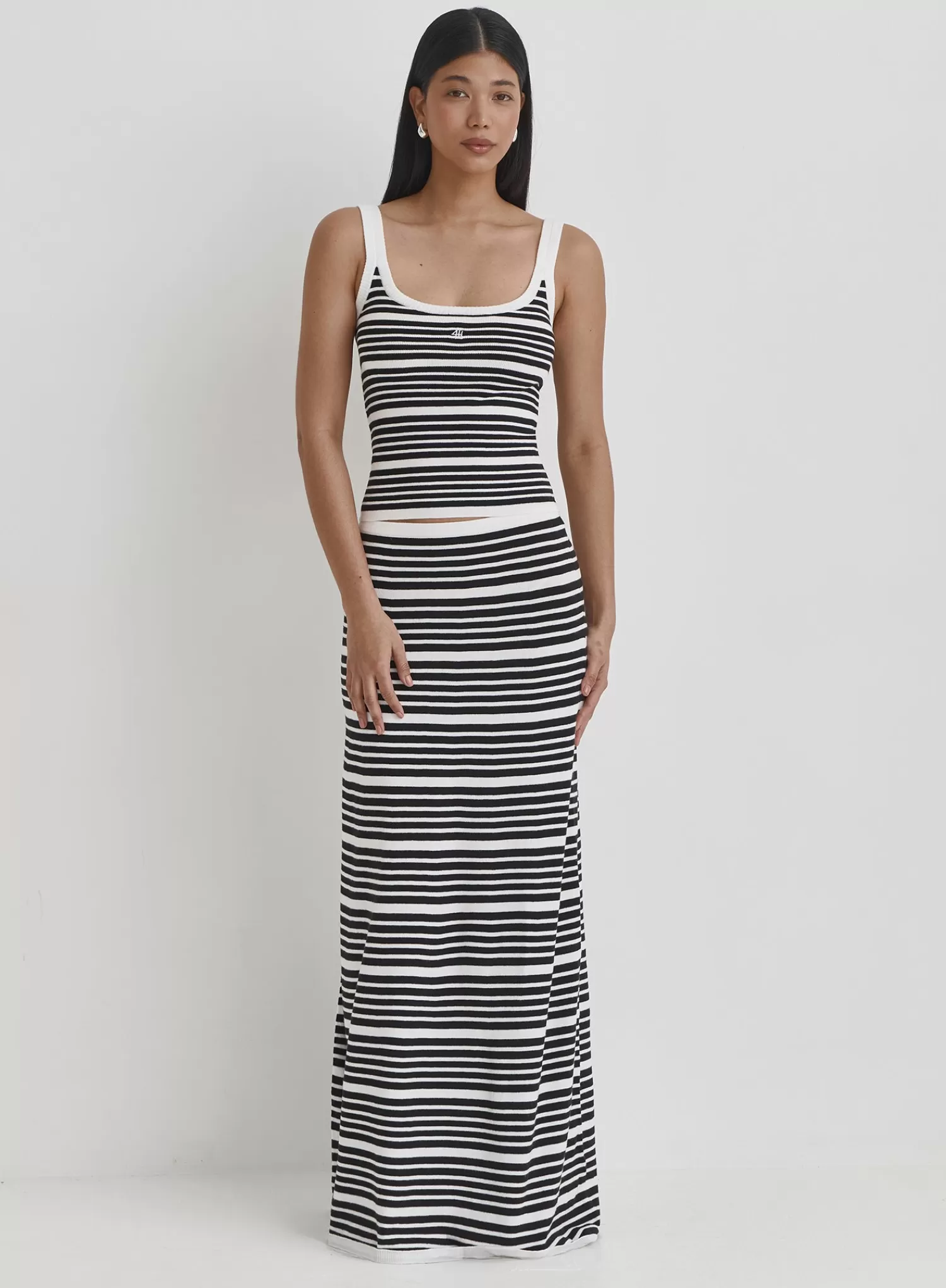 Multi Stripe Maxi Skirt- Eva-4th & Reckless Outlet