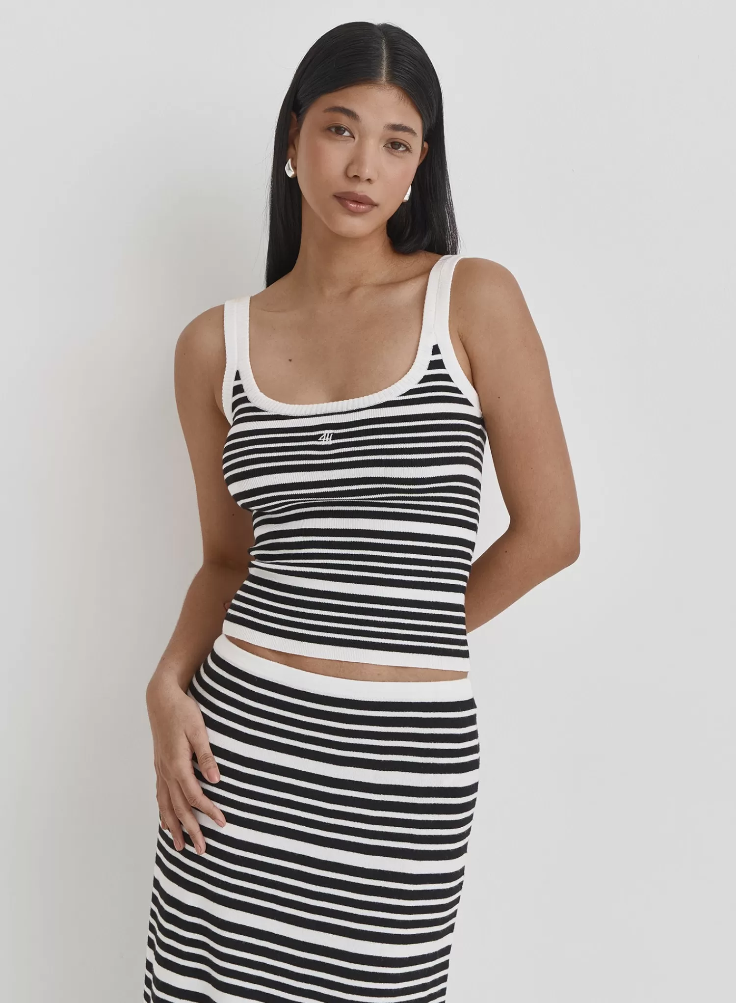 Multi Stripe Vest Top- Eva-4th & Reckless Cheap